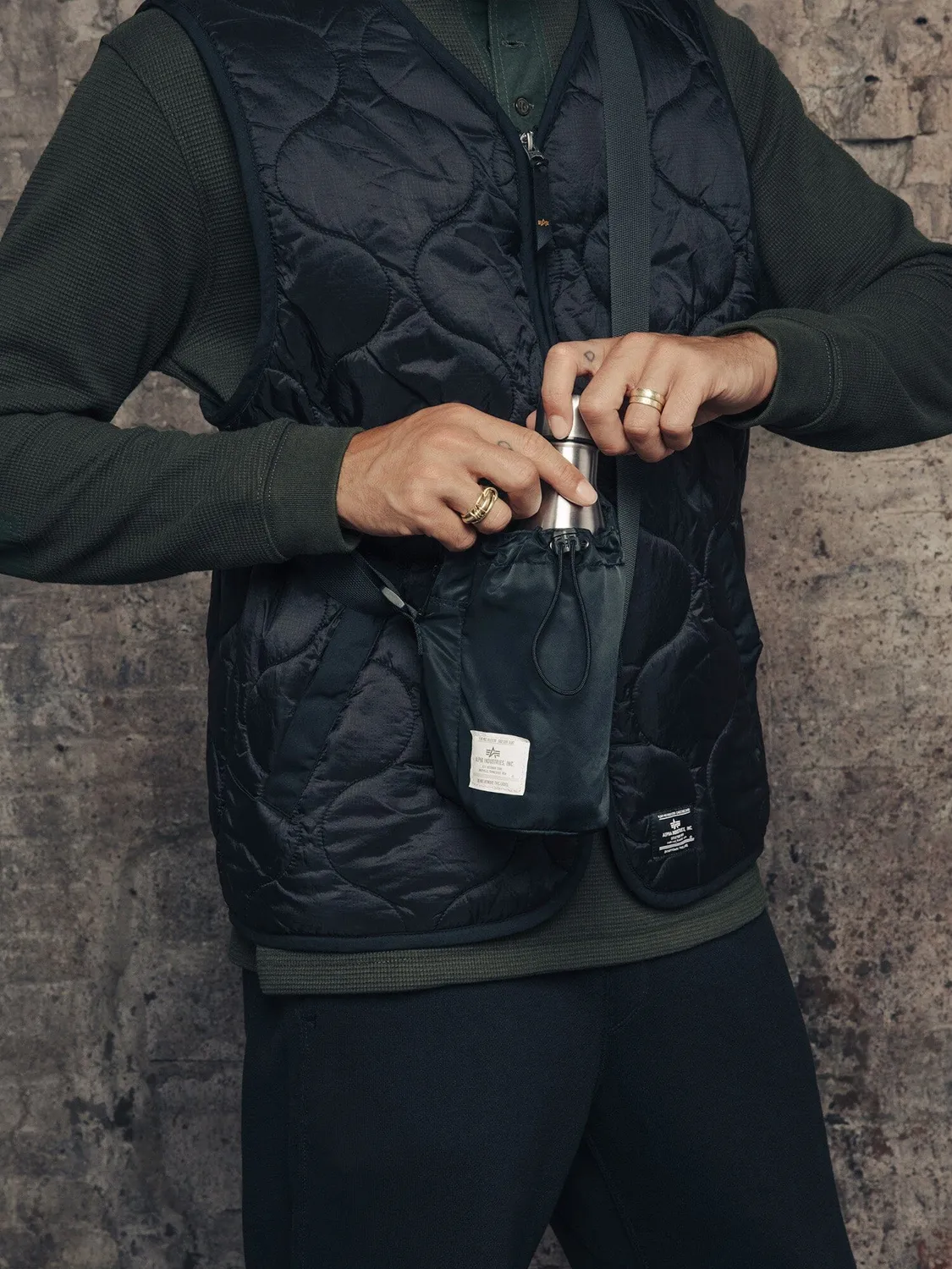 Alpha Industries Canteen geantă umăr Black nailon