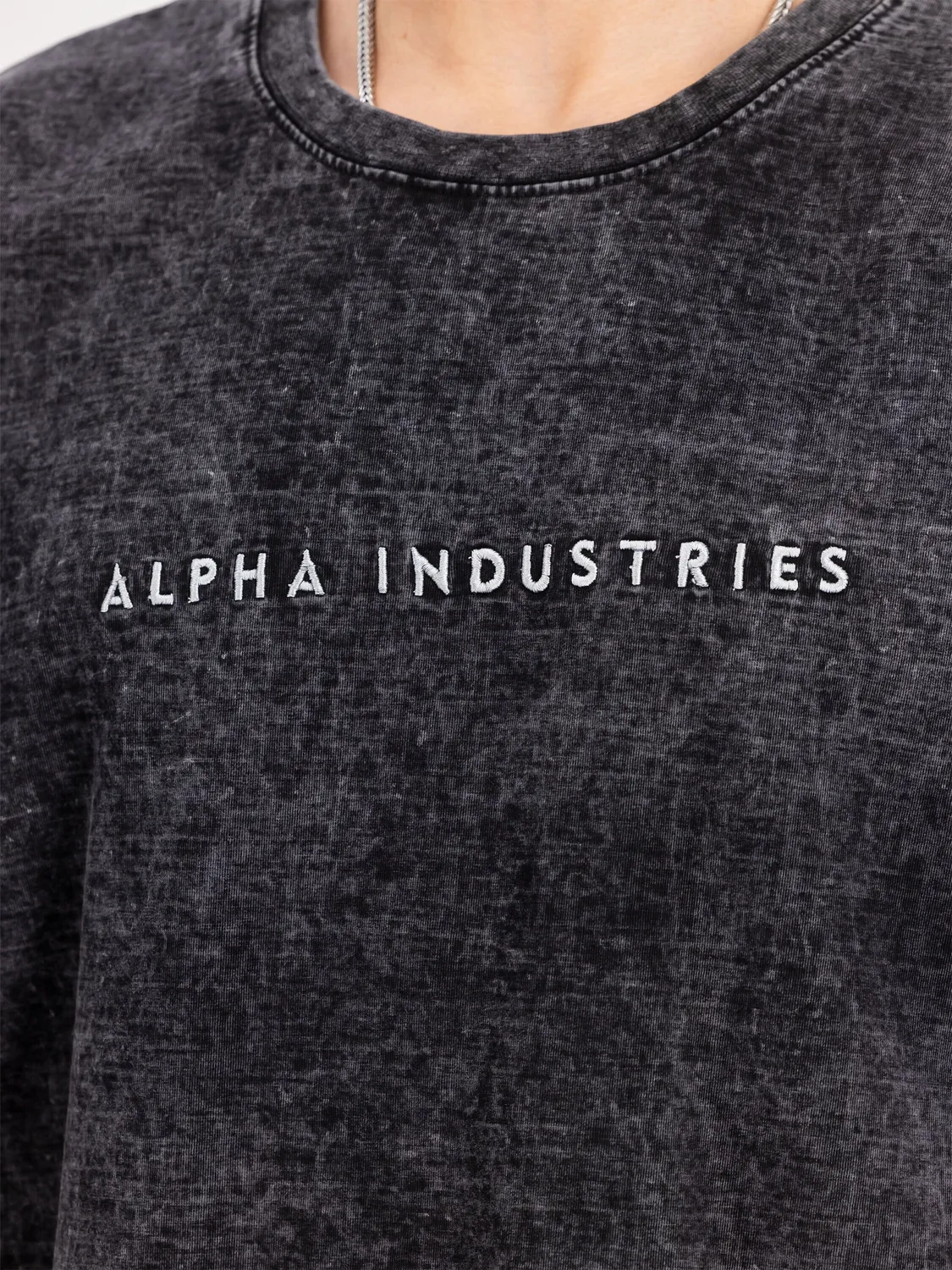 Alpha Industries Acid Logo tricou negru bumbac gros 280g