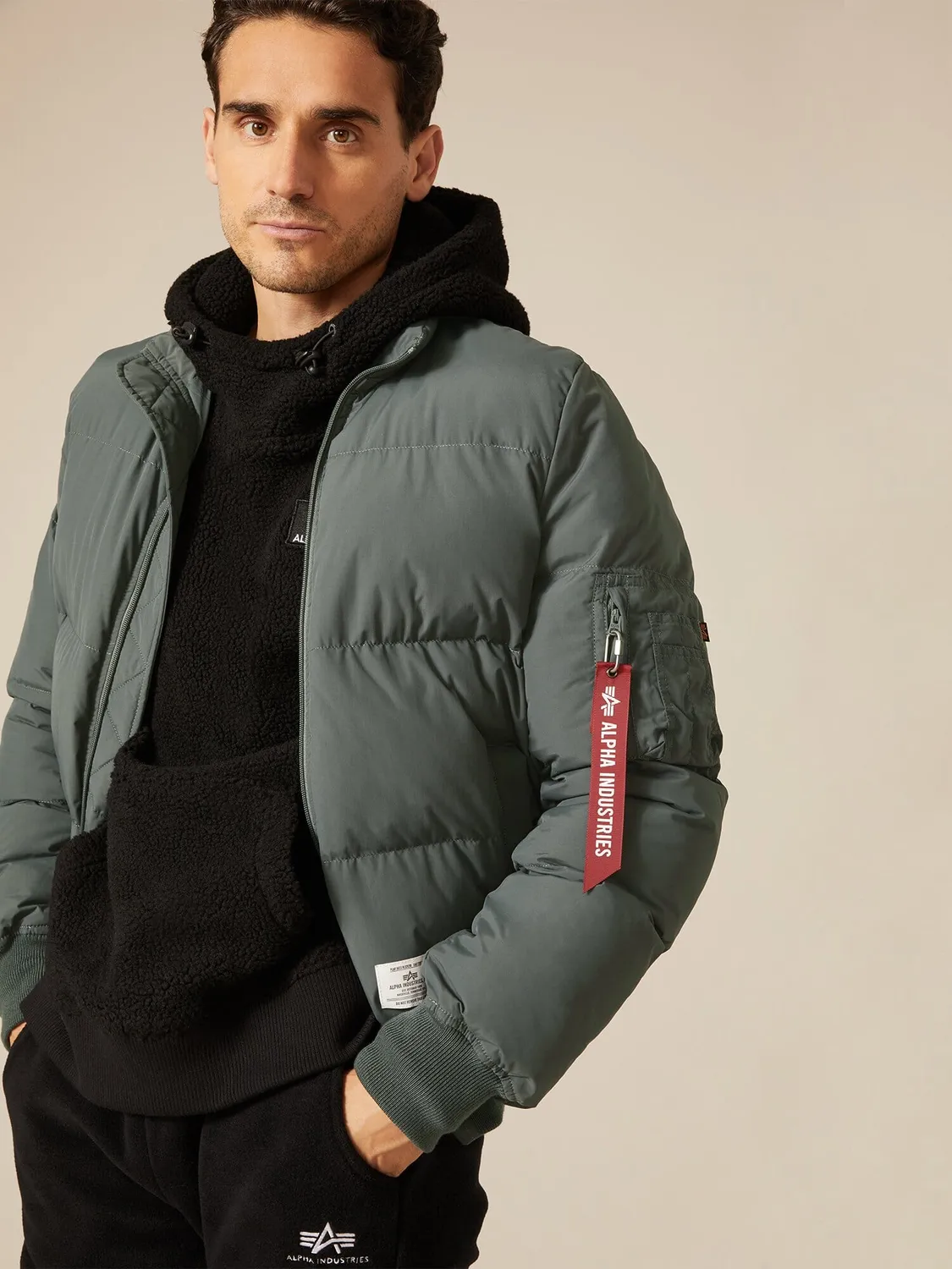Alpha Industries MA-1 Quilted Bomber geacă gunmetal matlasată