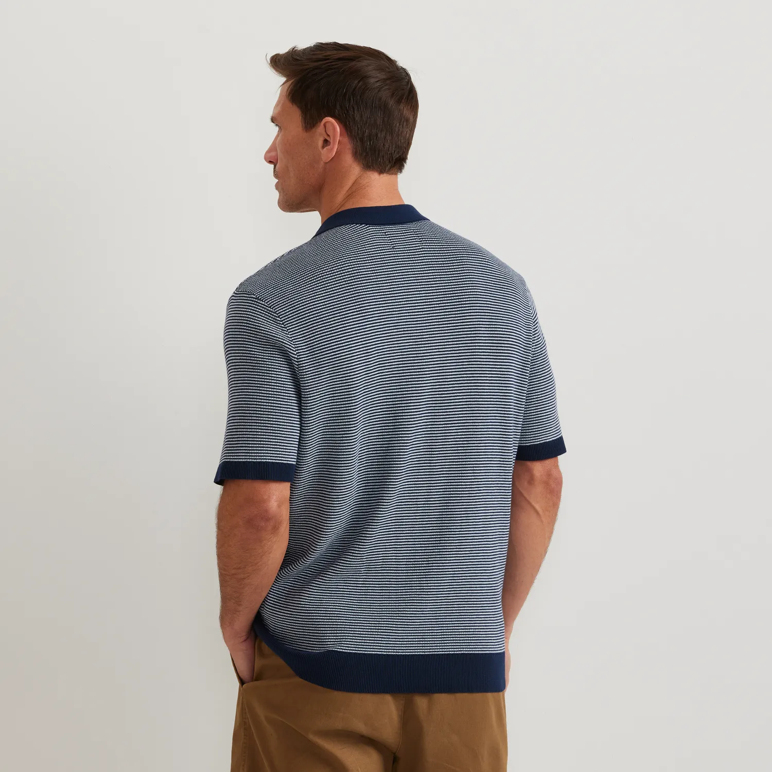 Eddie Bauer Polo Sweater tricou polo bleumarin cu dungi