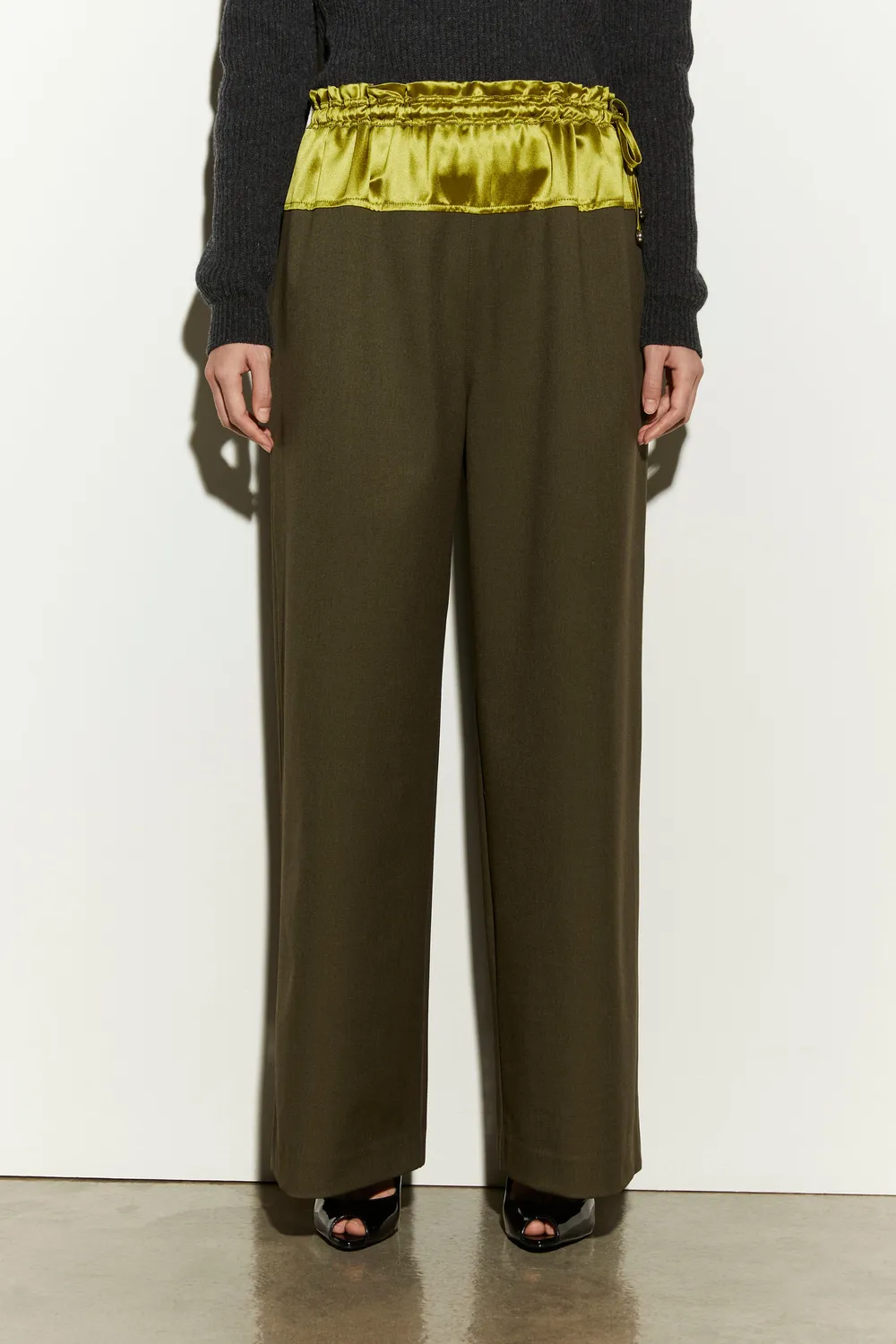 Isabelle Blanche pantaloni relaxati tarmac citron
