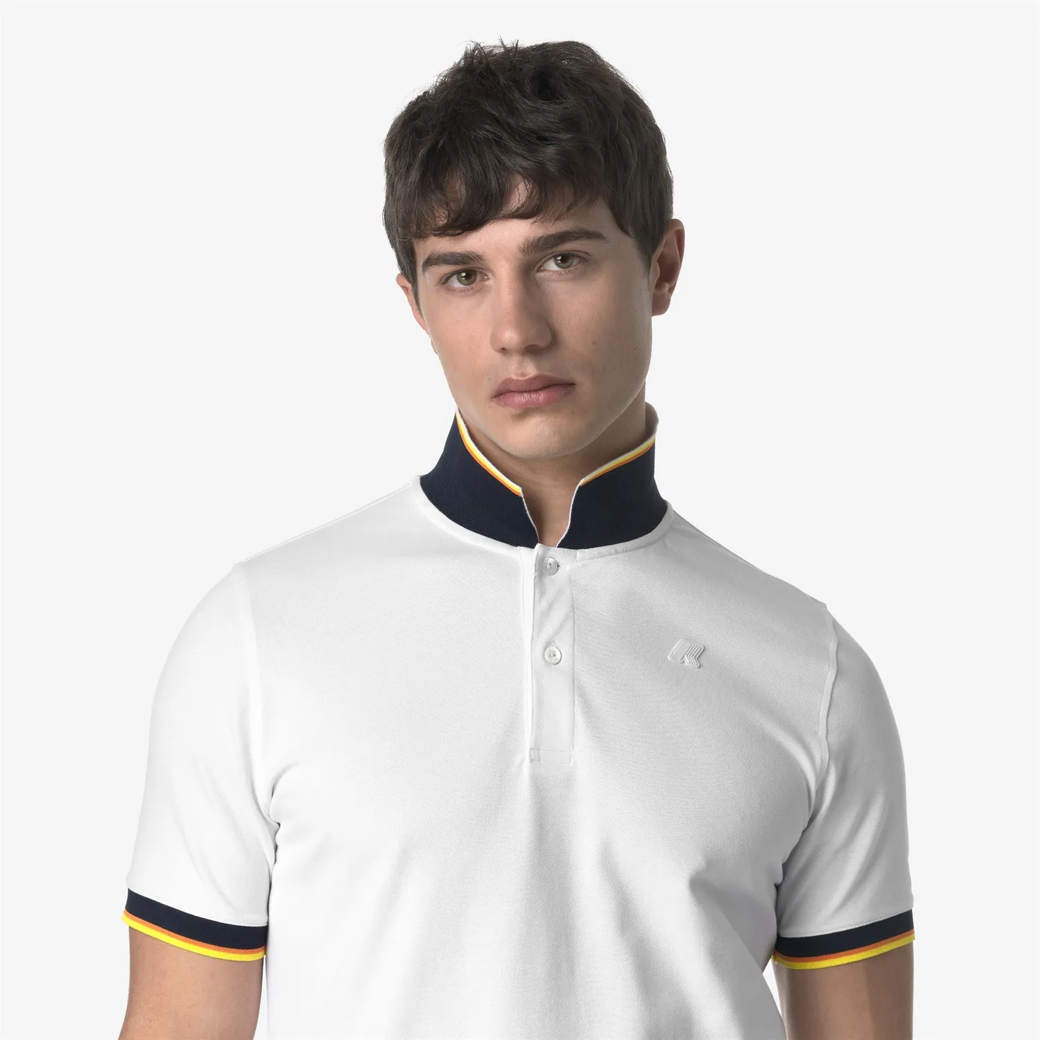K-Way Vincent Pique Slim polo barbati alb bumbac