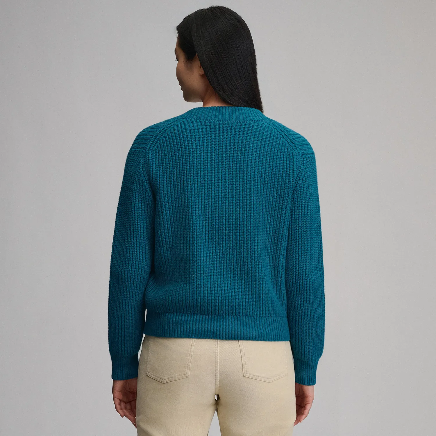Eddie Bauer Everloft pulover V-Neck Meridian Blue calduros