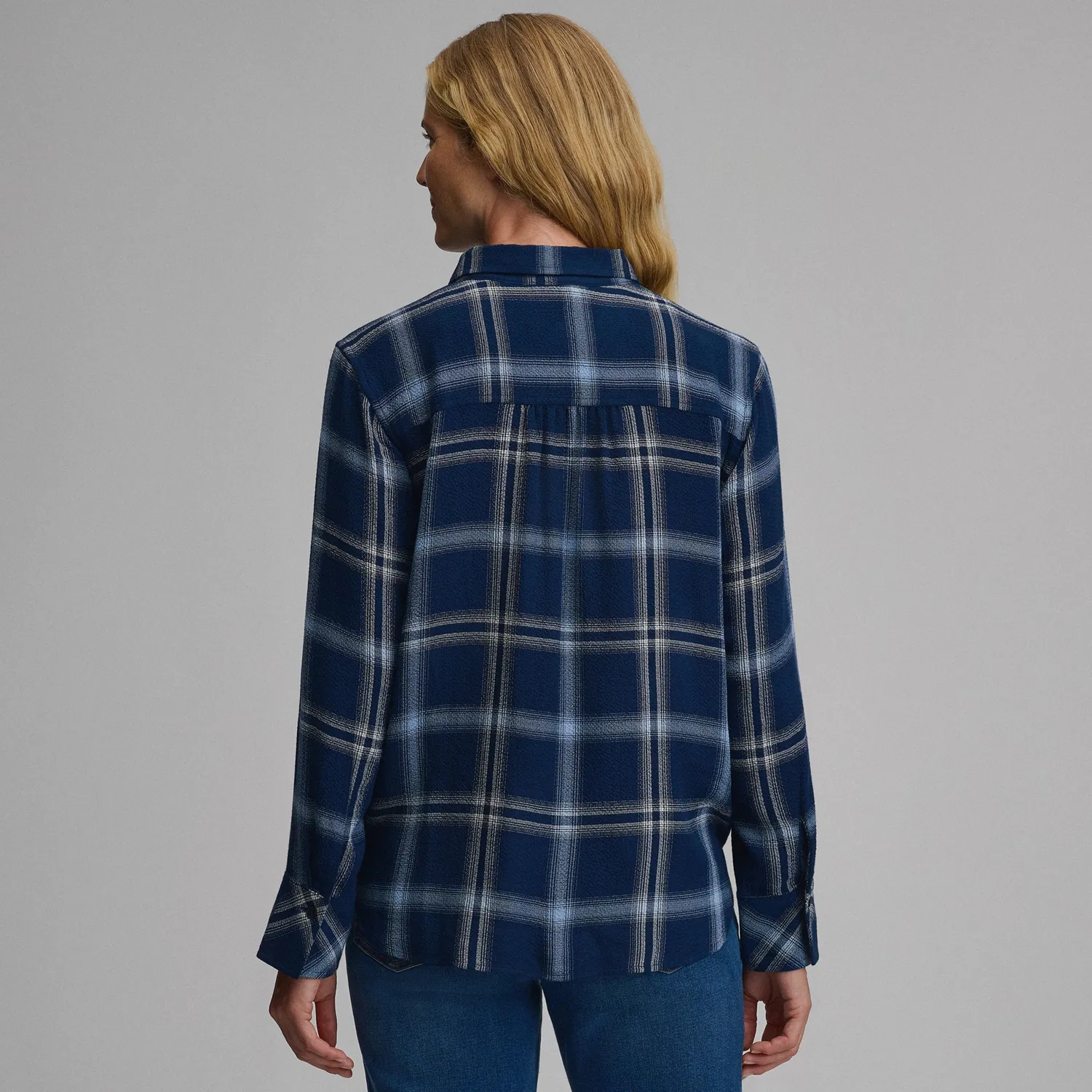 Eddie Bauer Softened Button-Down camasa bleumarin bumbac