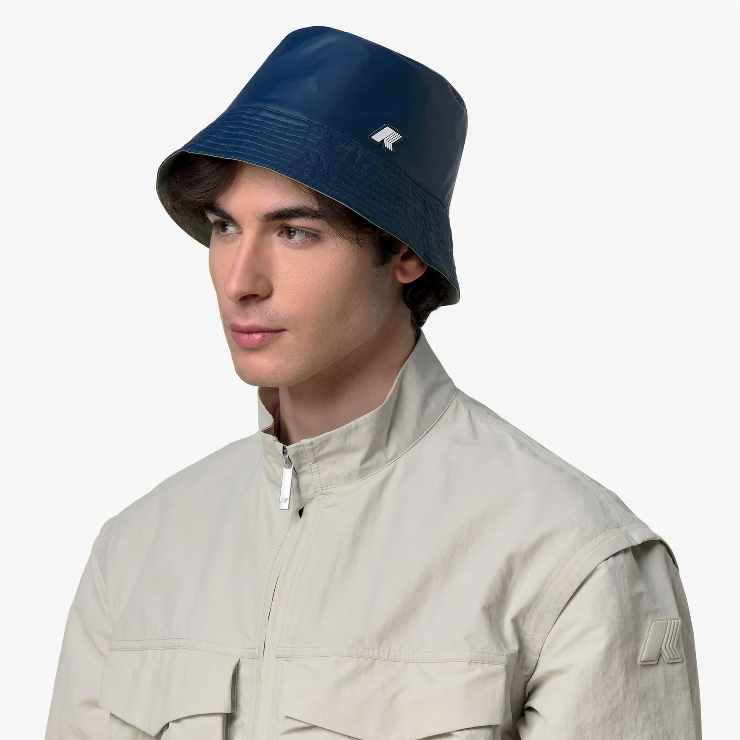 K-Way Shavit Cotton Double palarie bucket verde reversibila