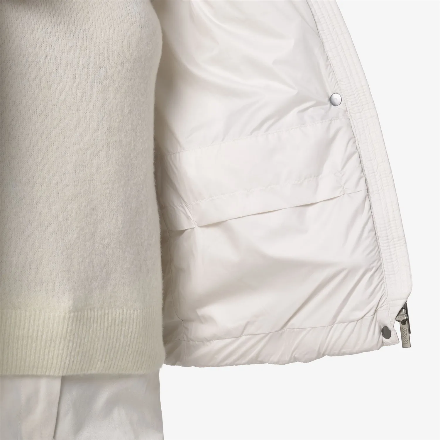 K-Way Lethille geaca dama alba puf natural calda