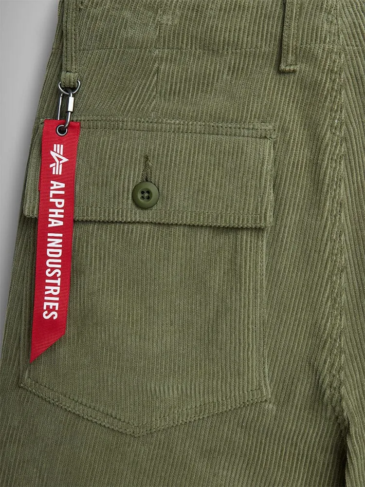 Alpha Industries Corduroy Fatigue pantaloni verzi catifea raiată