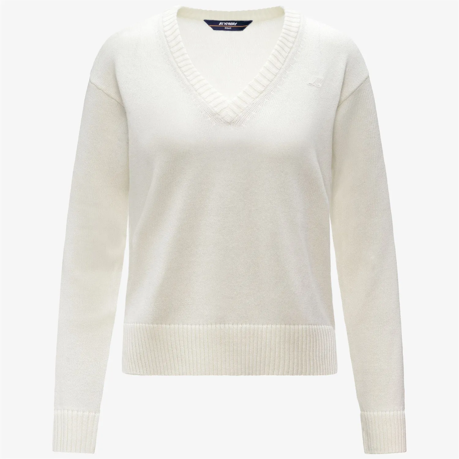 K-Way Adine Cotton Cashmere pulover damă alb cu cașmir