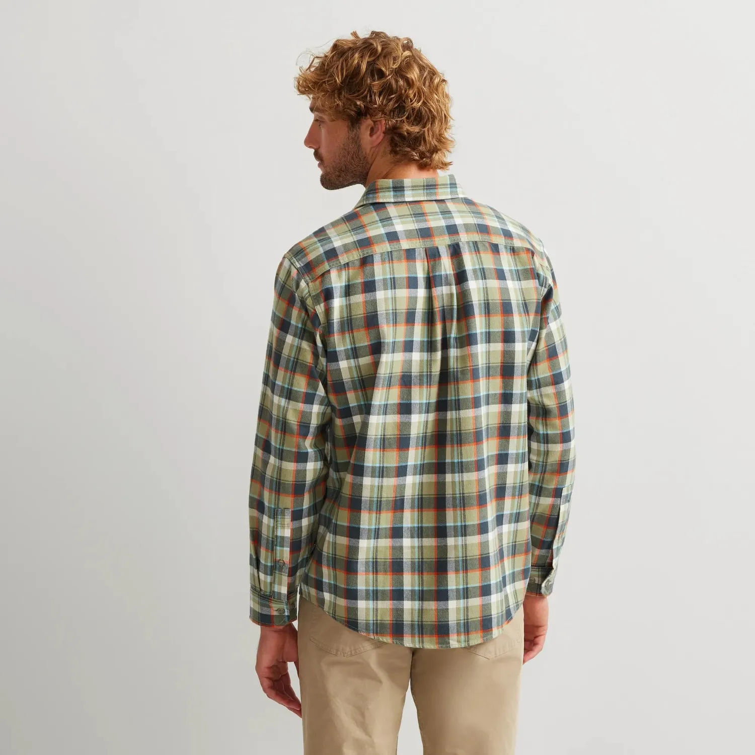Eddie Bauer Favorite cămașă flanel crem carouri