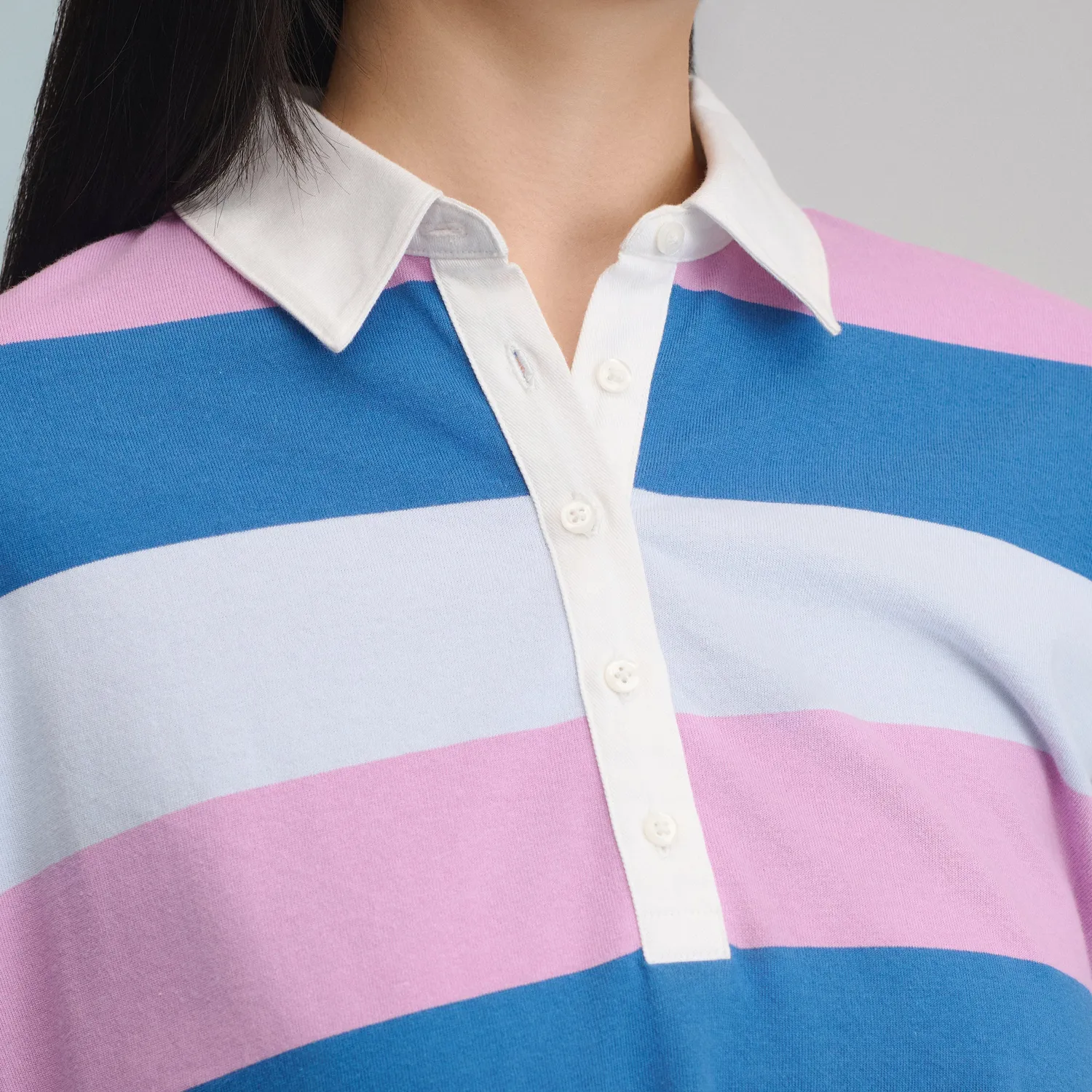 Eddie Bauer Rugby polo damă Wisteria mânecă lungă