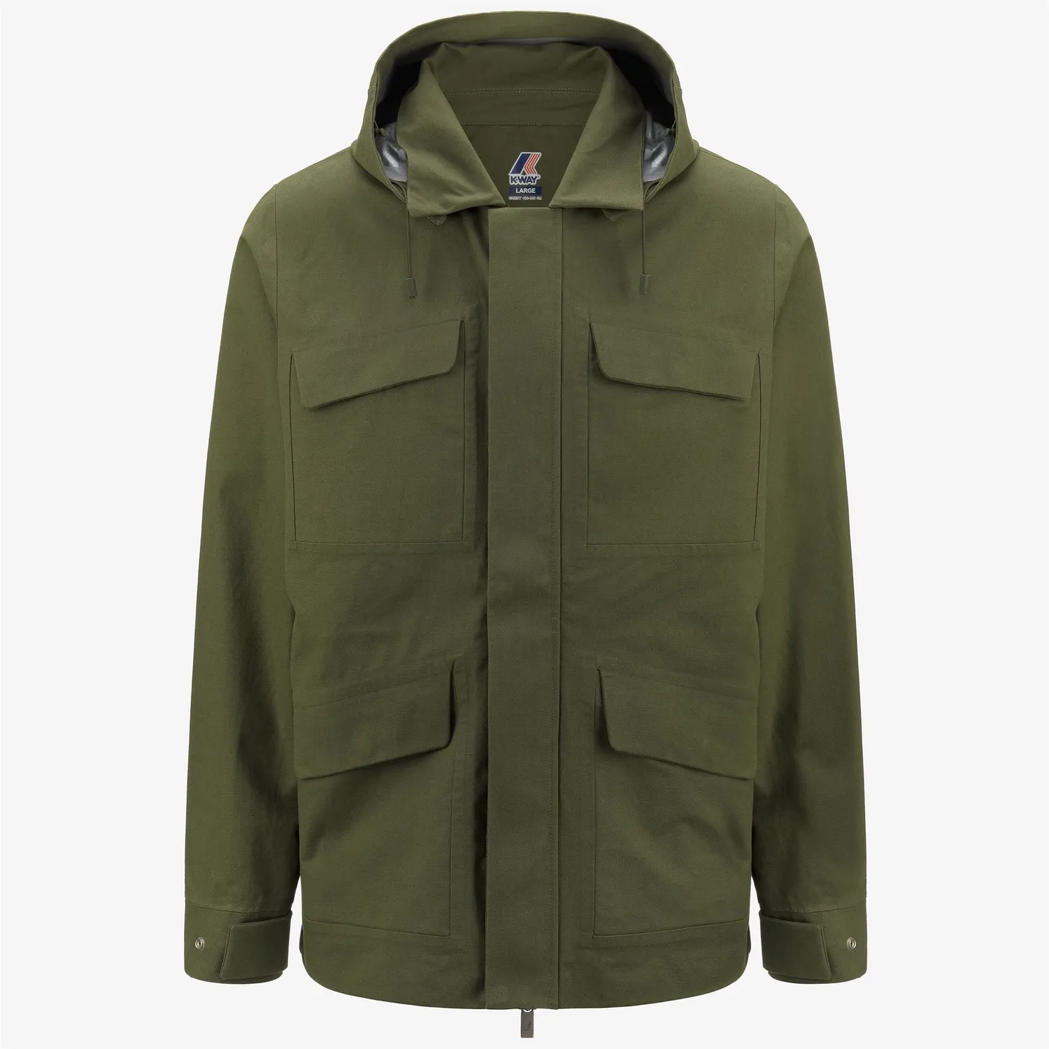 K-Way Erhal Linen Blend geaca barbati Green Cypress impermeabila