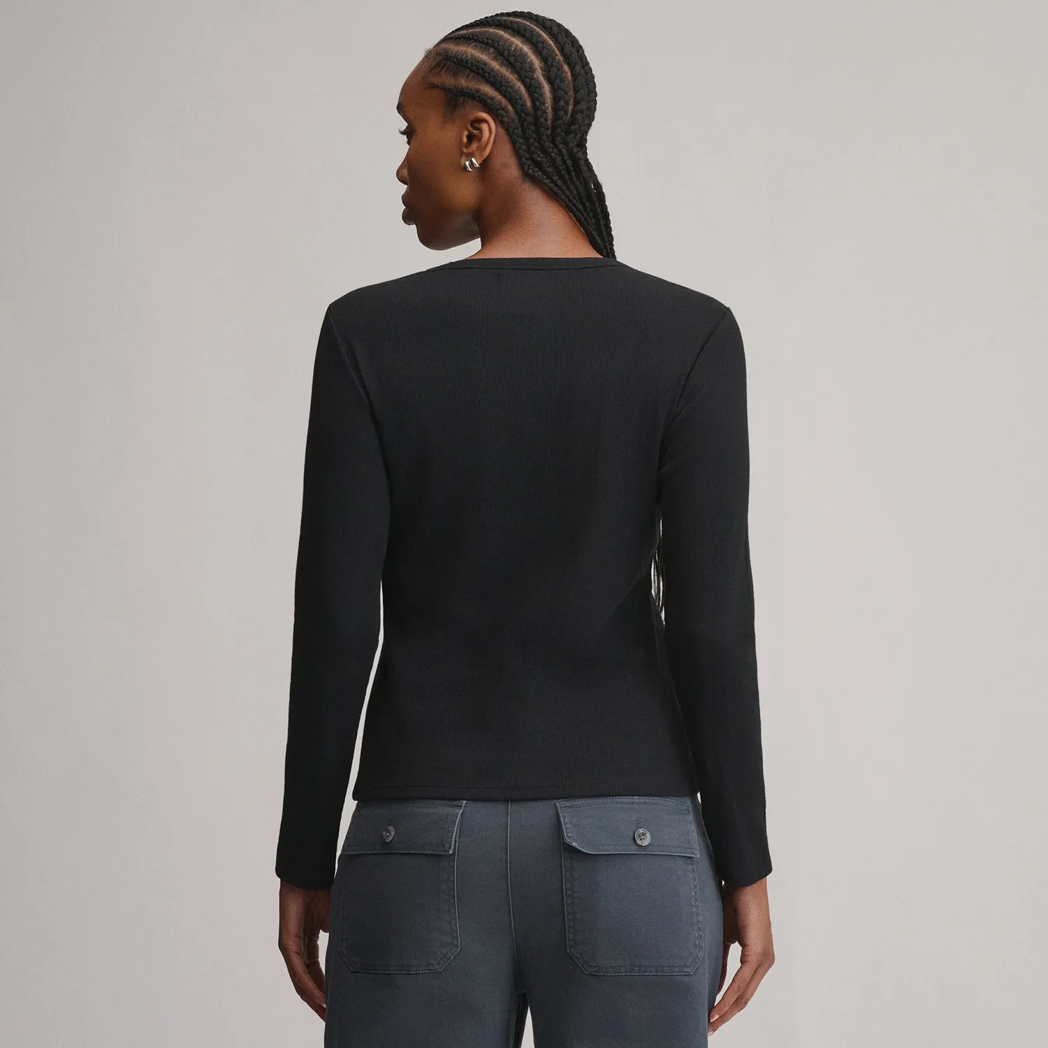 Eddie Bauer Softline Rib bluza femei neagra maneca lunga