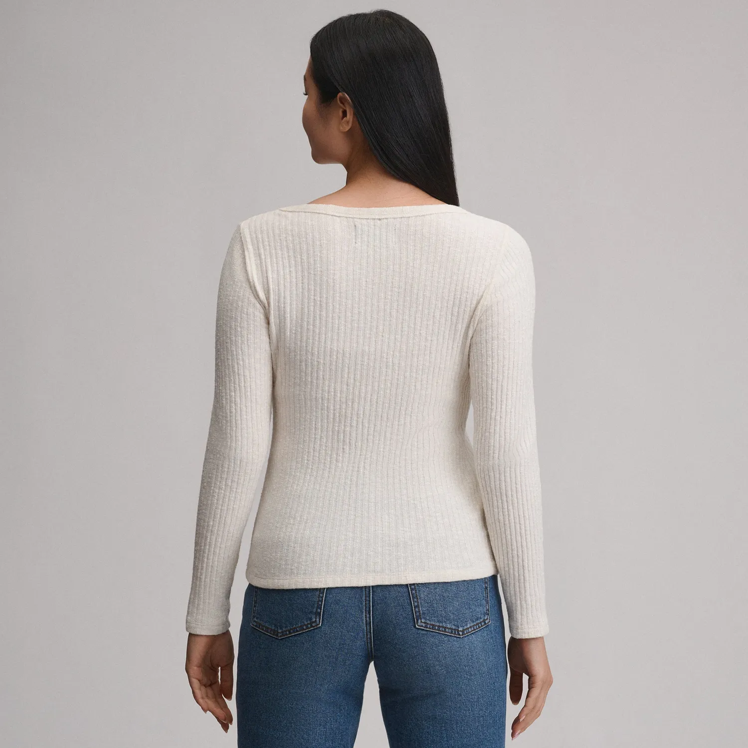 Eddie Bauer Hacci Rib bluza dama ivory moale