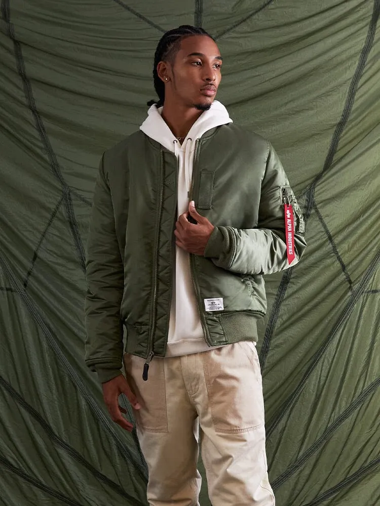 Alpha Industries MA-1 Mod Bomber geacă verde sage nailon