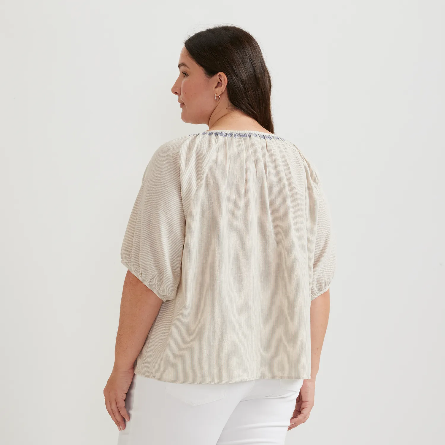 Eddie Bauer Embroidered Trim camasa dama pumice bumbac