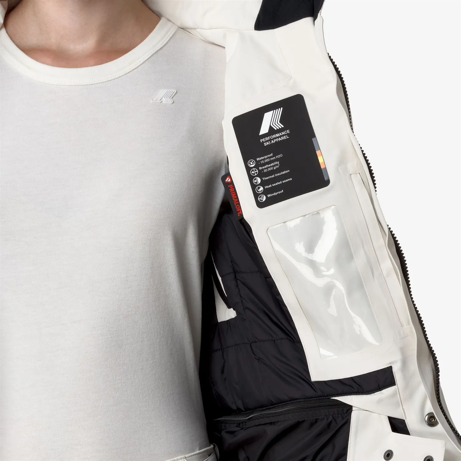 K-Way Chevril Microtwill 2L geaca dama alb ultra-calda