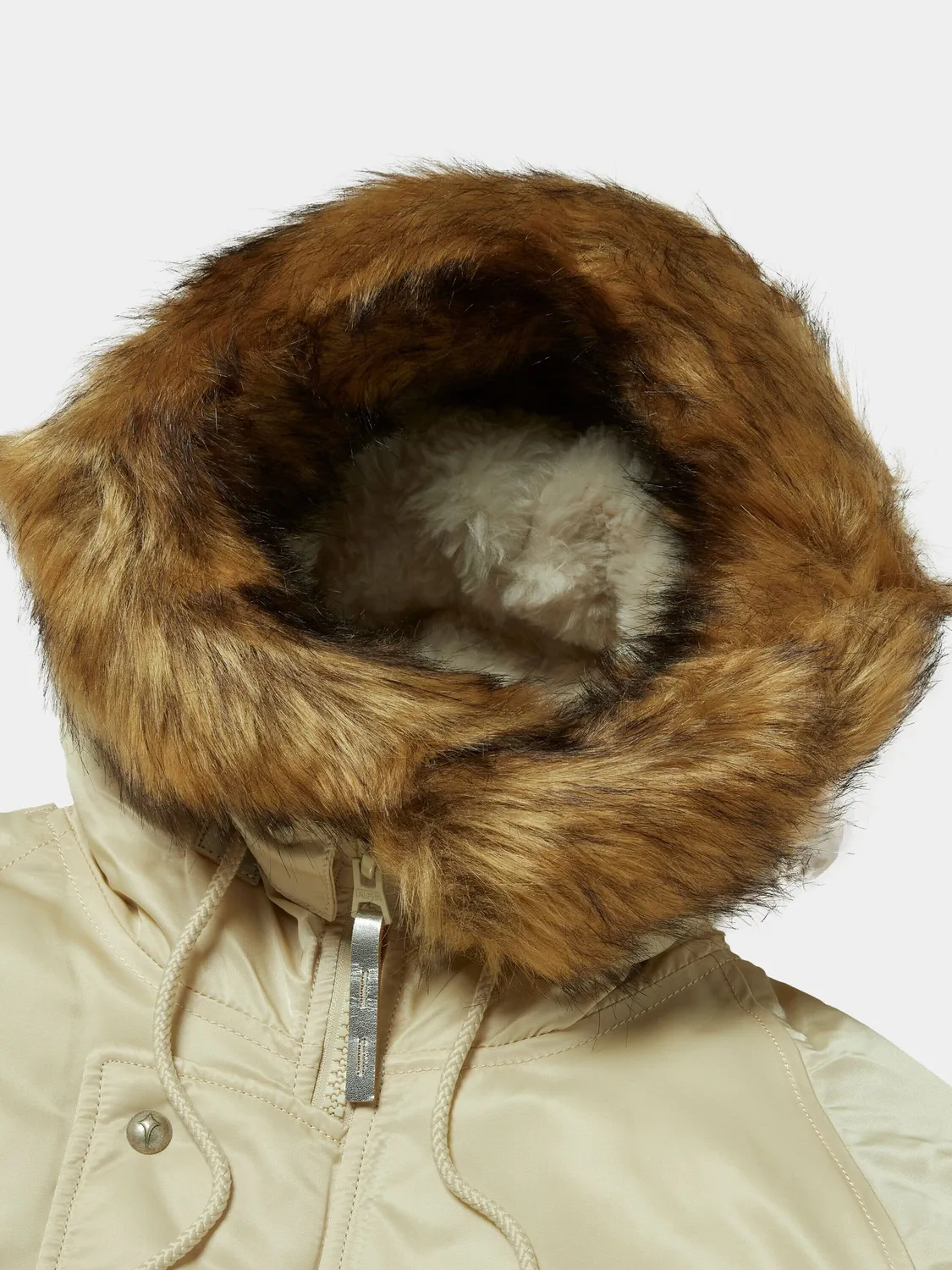Alpha Industries Thug Club N-3B palton parka alb umplutura groasa
