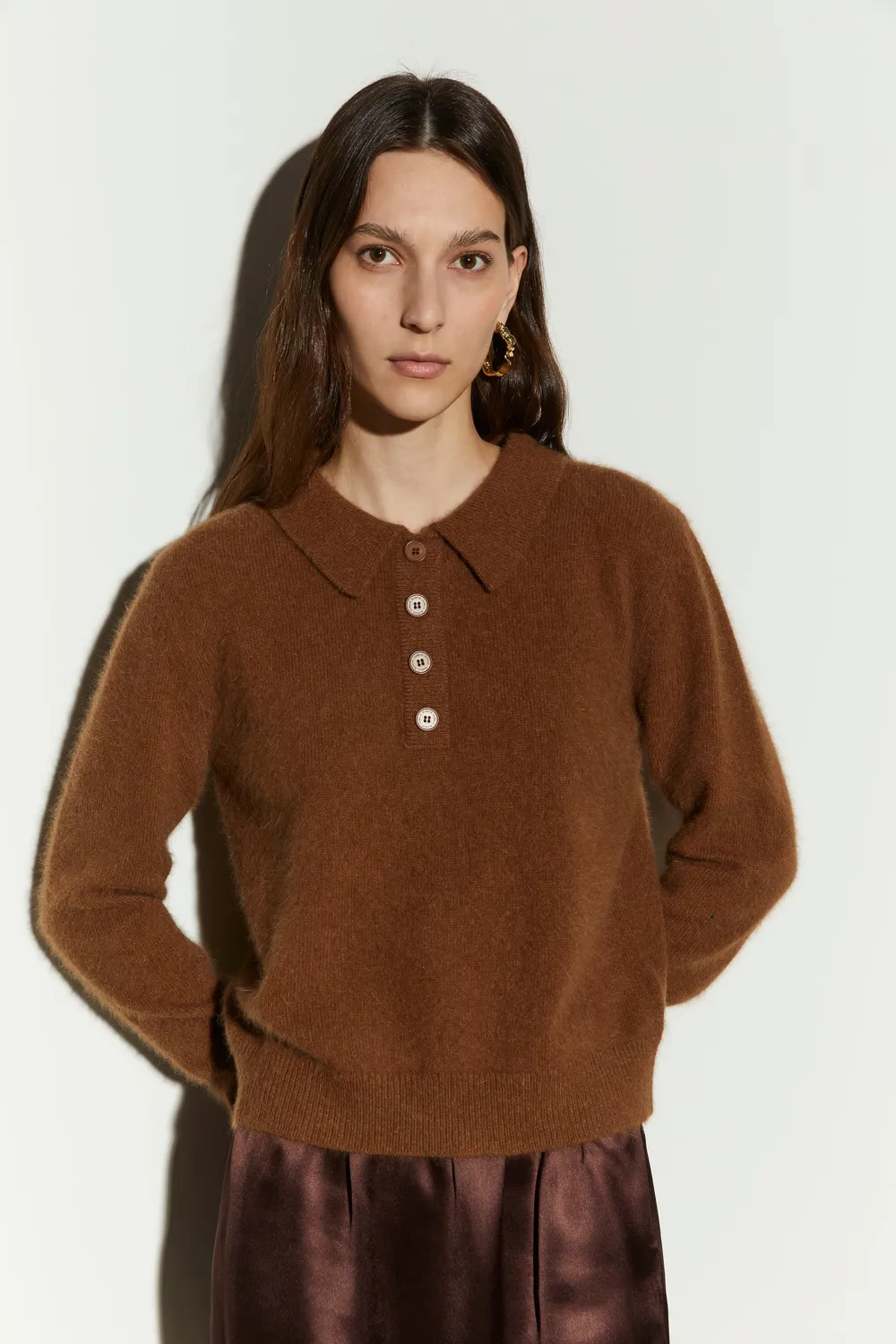 Isabelle Blanche polo tricotat gri fir vulpe S
