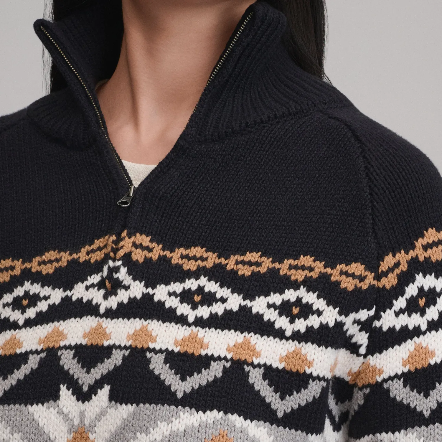 Eddie Bauer Everloft Jacquard pulover dama negru calduros