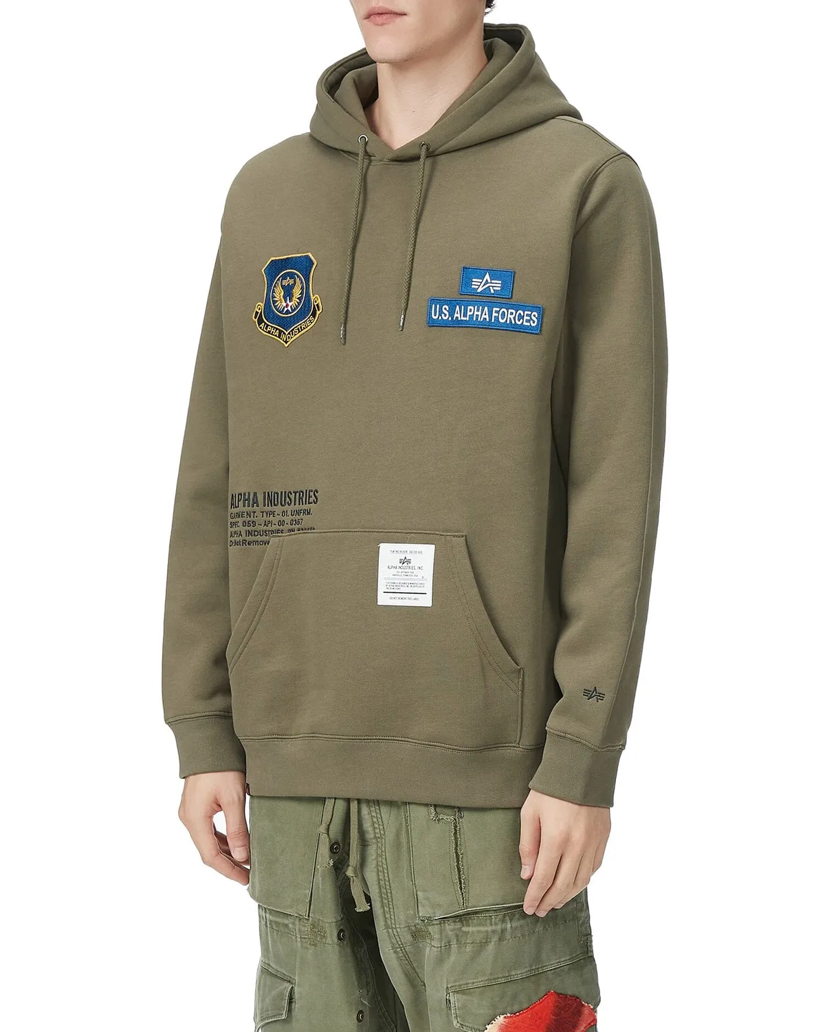 Alpha Industries U.S. Alpha Forces Badge hanorac olive bumbac
