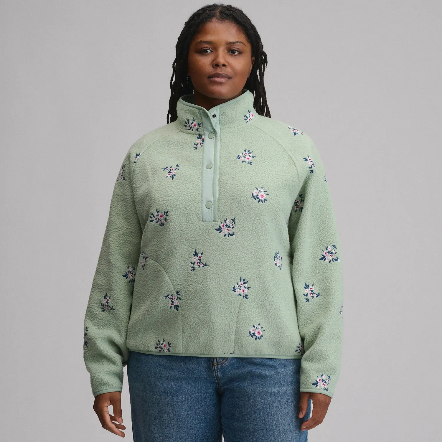 Eddie Bauer Plush Fleece bluză damă Limestone călduroasă