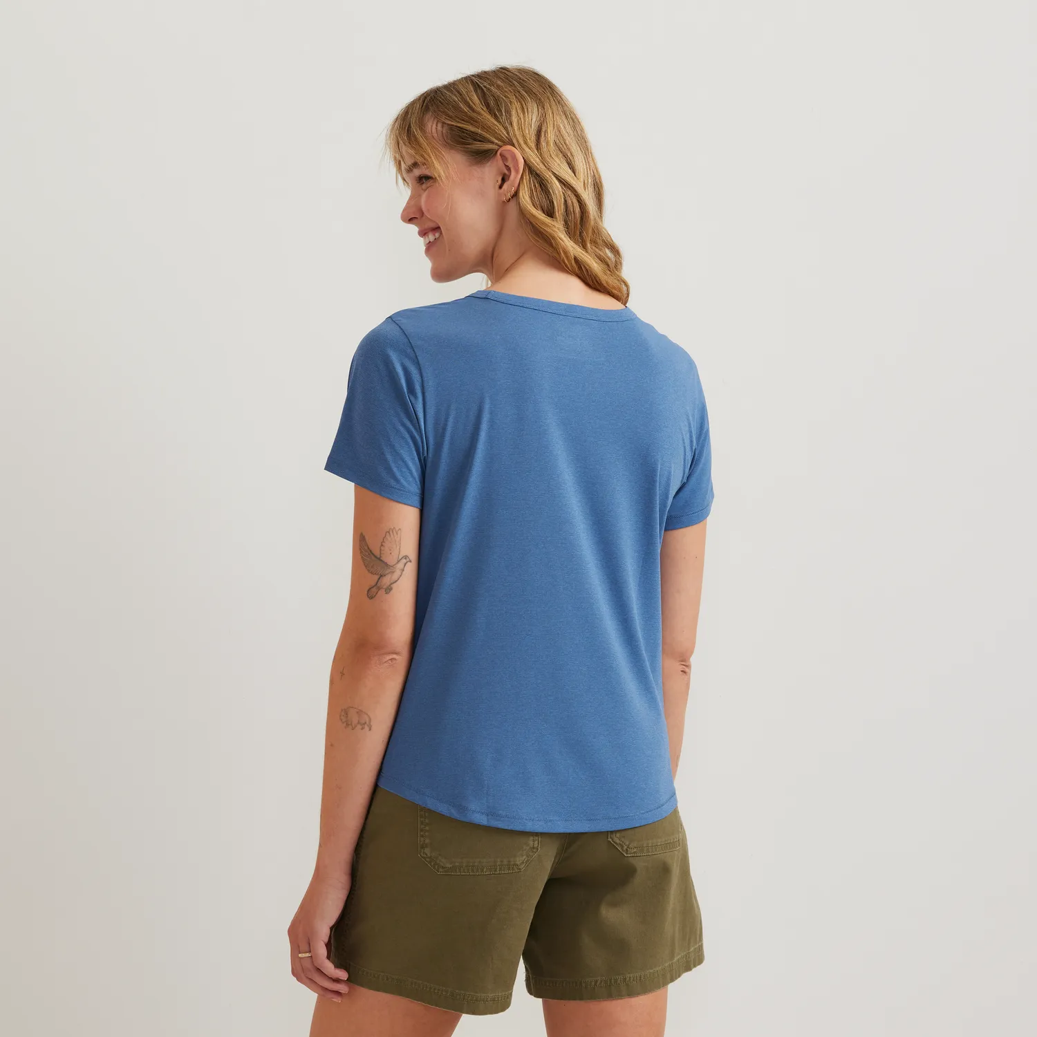 Eddie Bauer Trek Light Hike tricou dama Tile Blue respirabil