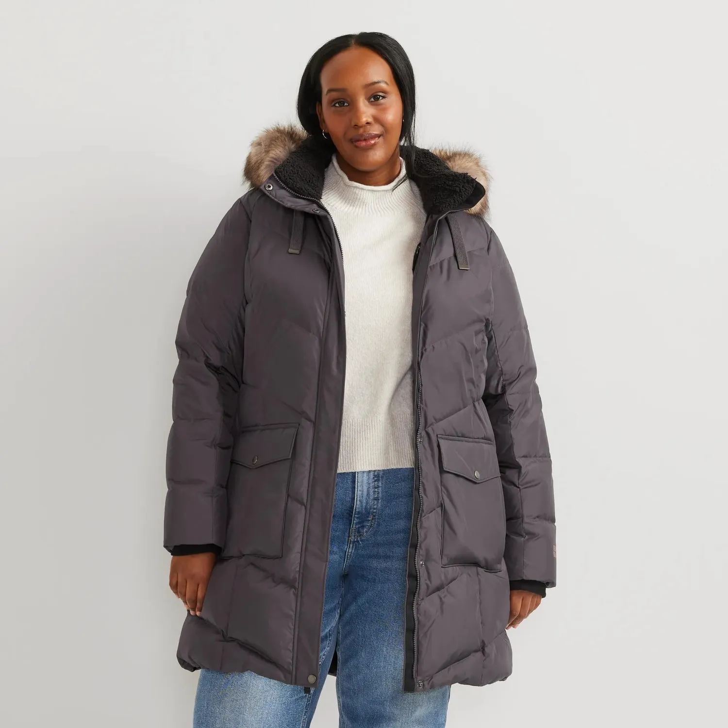 Eddie Bauer Lodge Cascadian parka puf dama mov