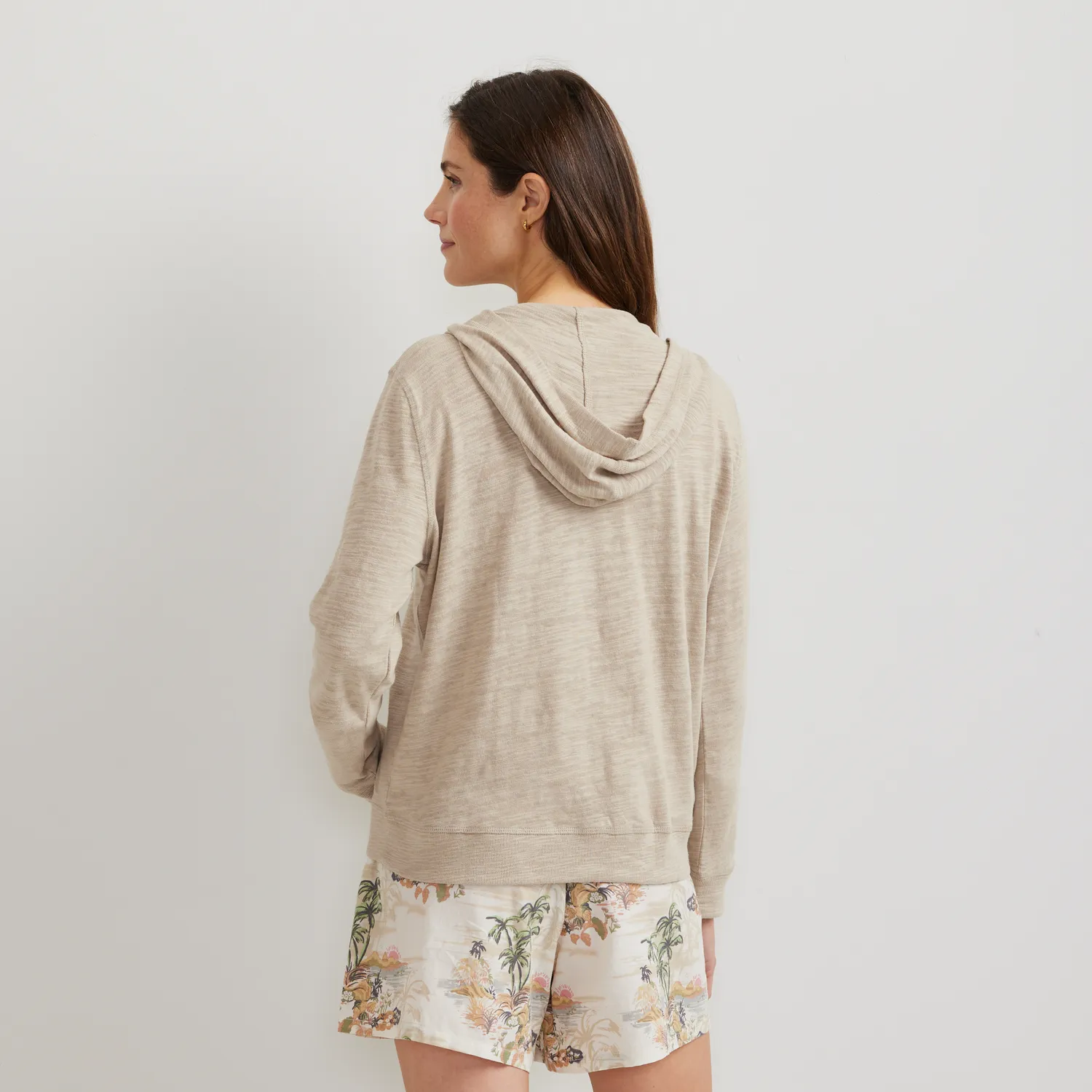Eddie Bauer Waverly Cotton Slub hanorac Vintage Rose cu fermoar