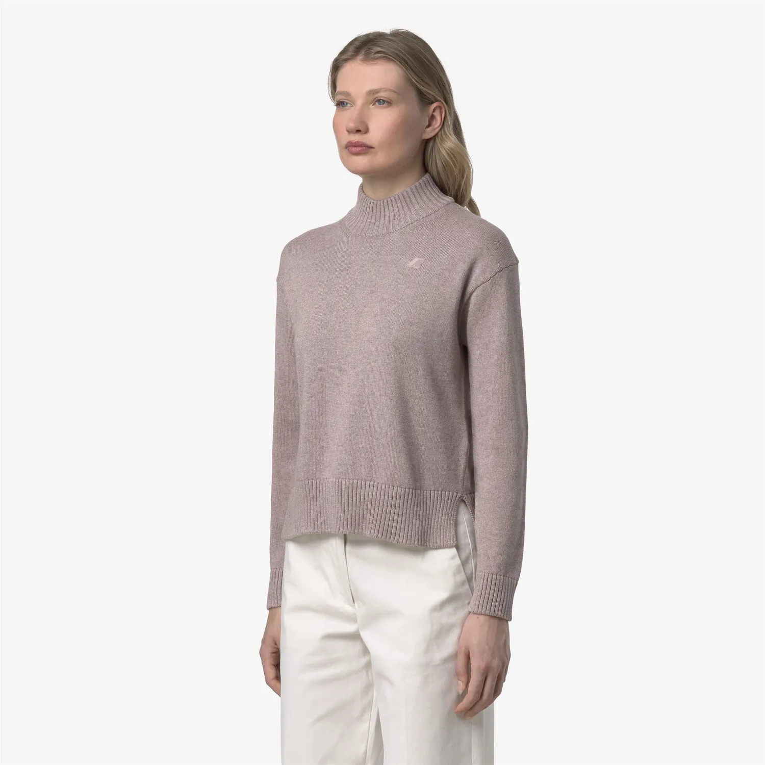 K-Way Agata Cotton Cashmere pulover roz guler inalt