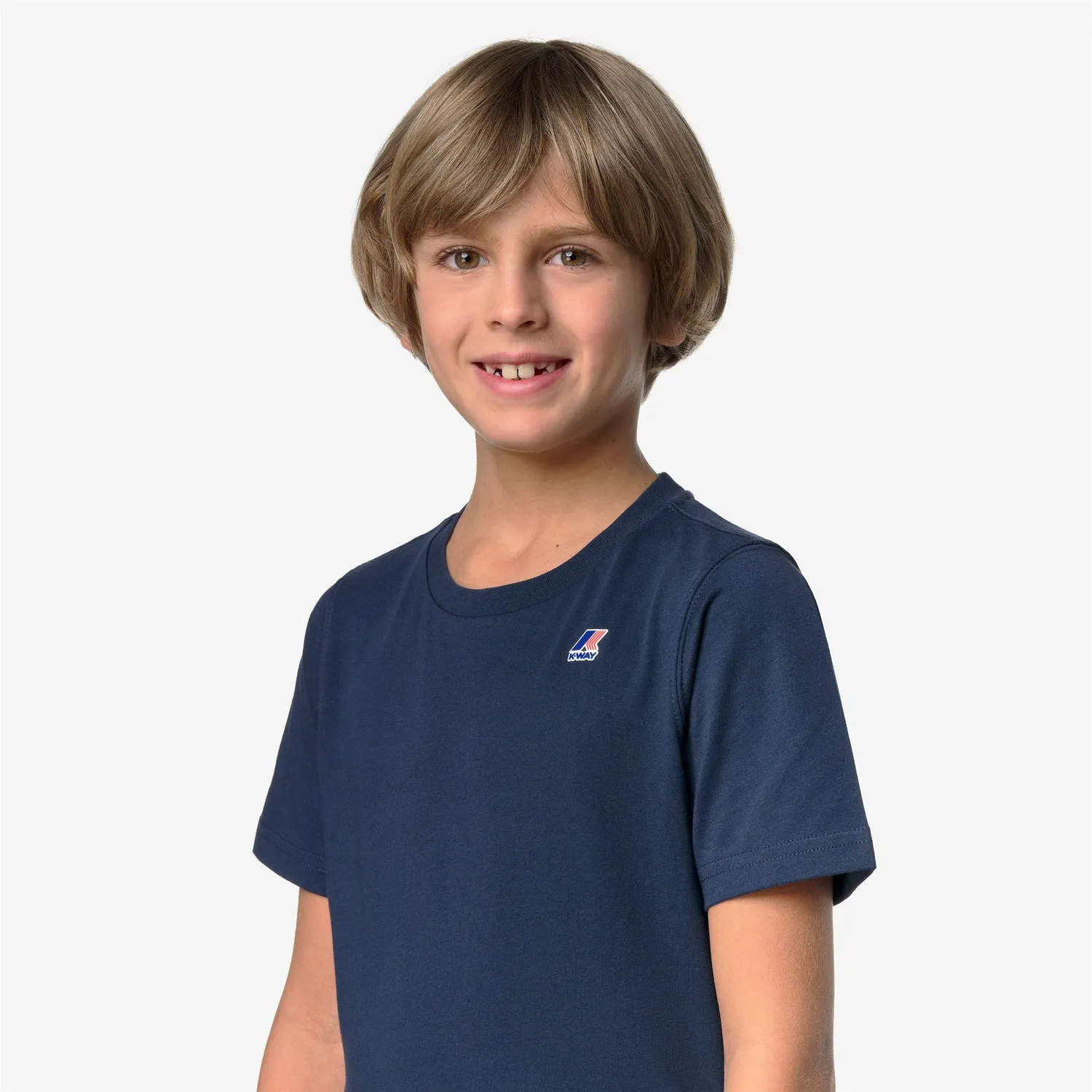 K-Way Leonide tricou copii albastru pliabil bumbac