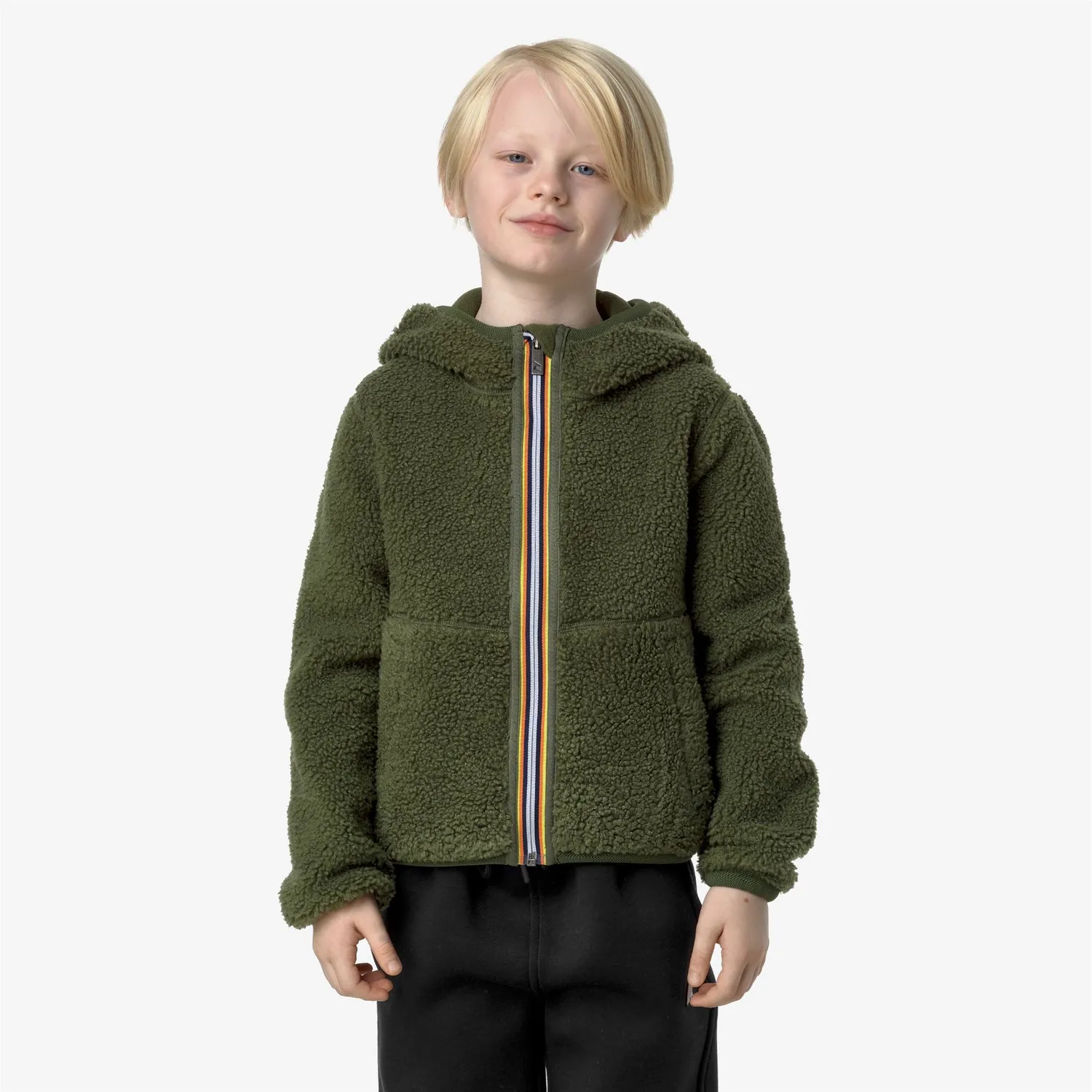 K-Way Jack Sherpa Polar geacă băieți verde reversibilă