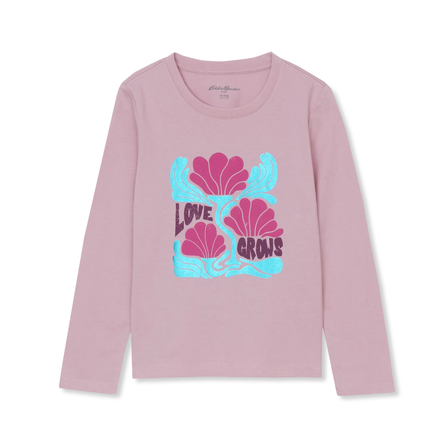 Eddie Bauer Graphic Tee tricou fete gri maneca lunga