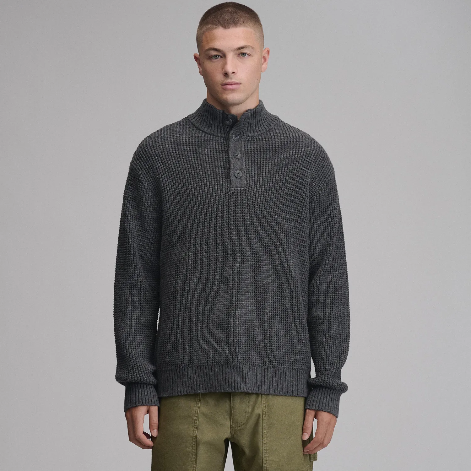 Eddie Bauer Signature Button-Up pulover Jute cald