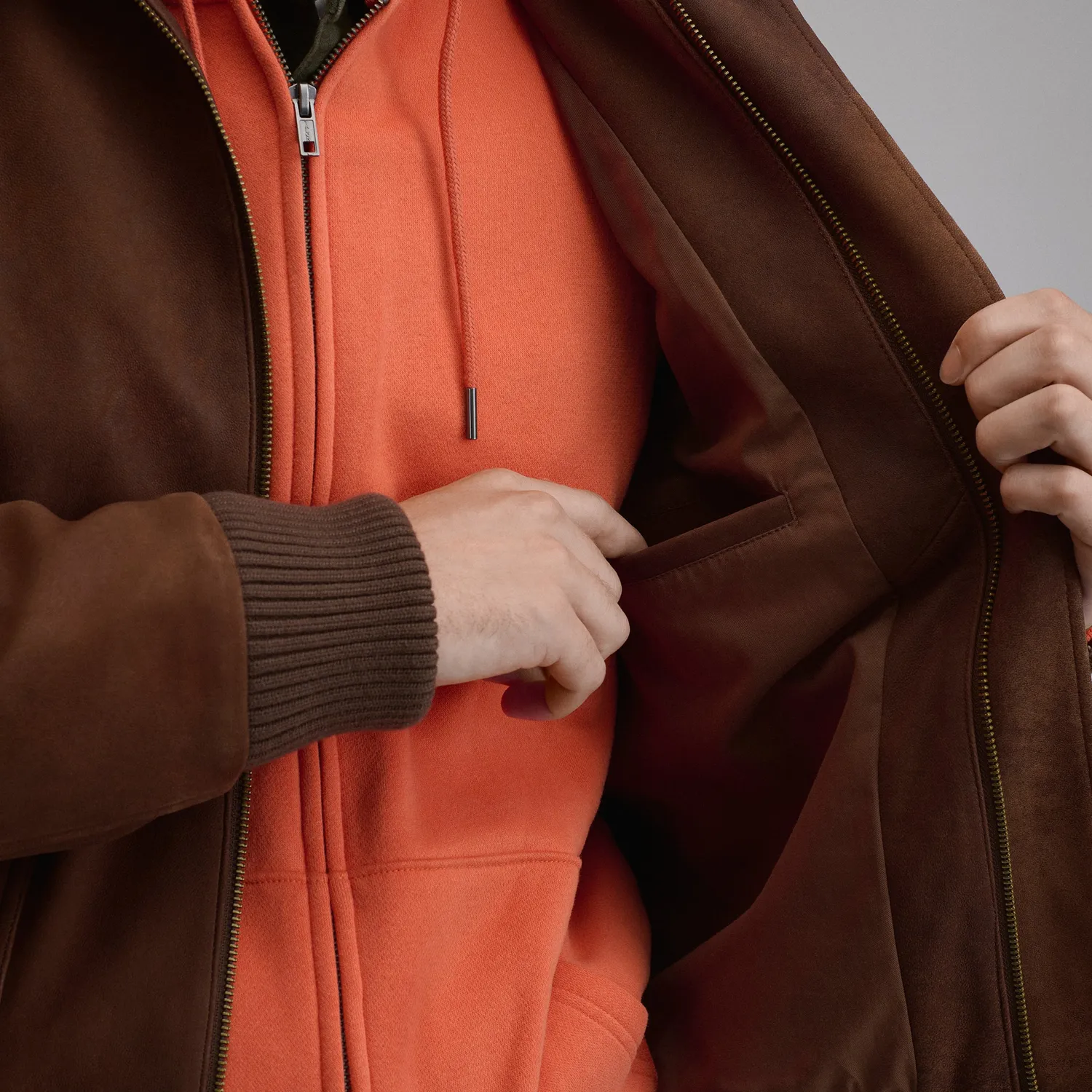 Eddie Bauer Leather Bomber geaca piele barbati Brown
