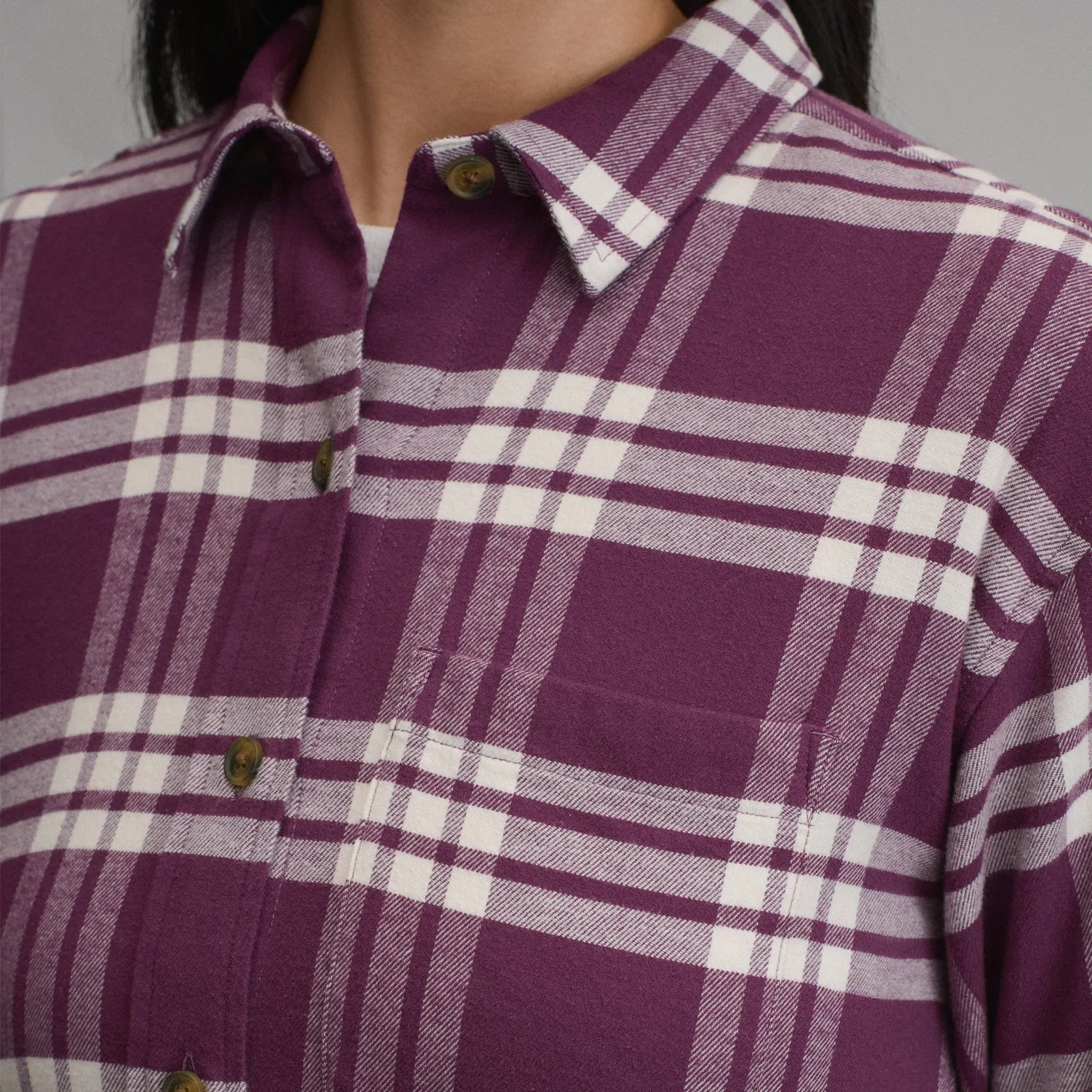 Eddie Bauer Field Flex camasa flanel dama roz relaxata