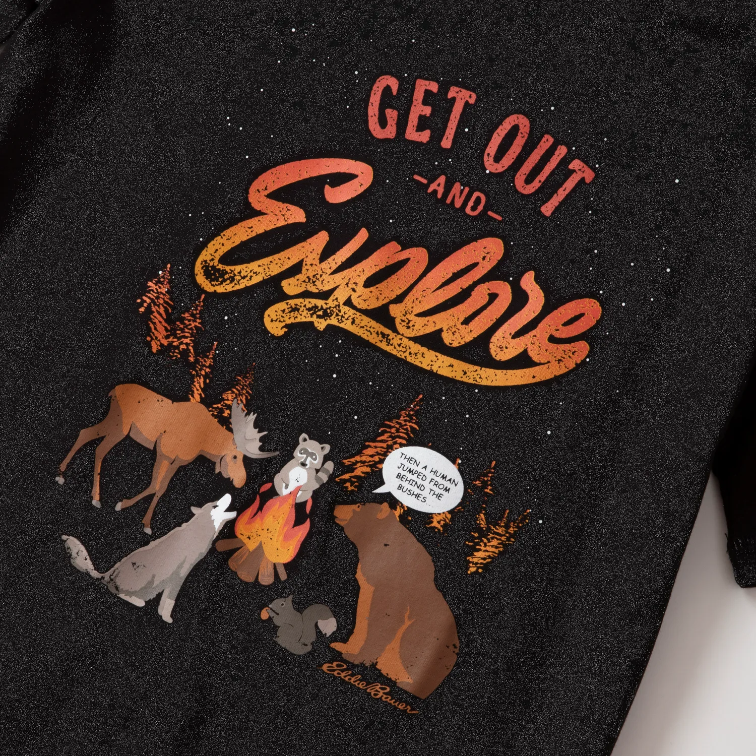 Eddie Bauer tricou băieți negru cu imprimeu bumbac