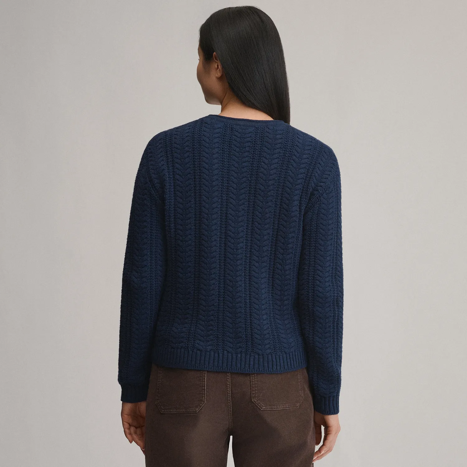 Eddie Bauer Cotton Cable Crew pulover dama bumbac chili calduros