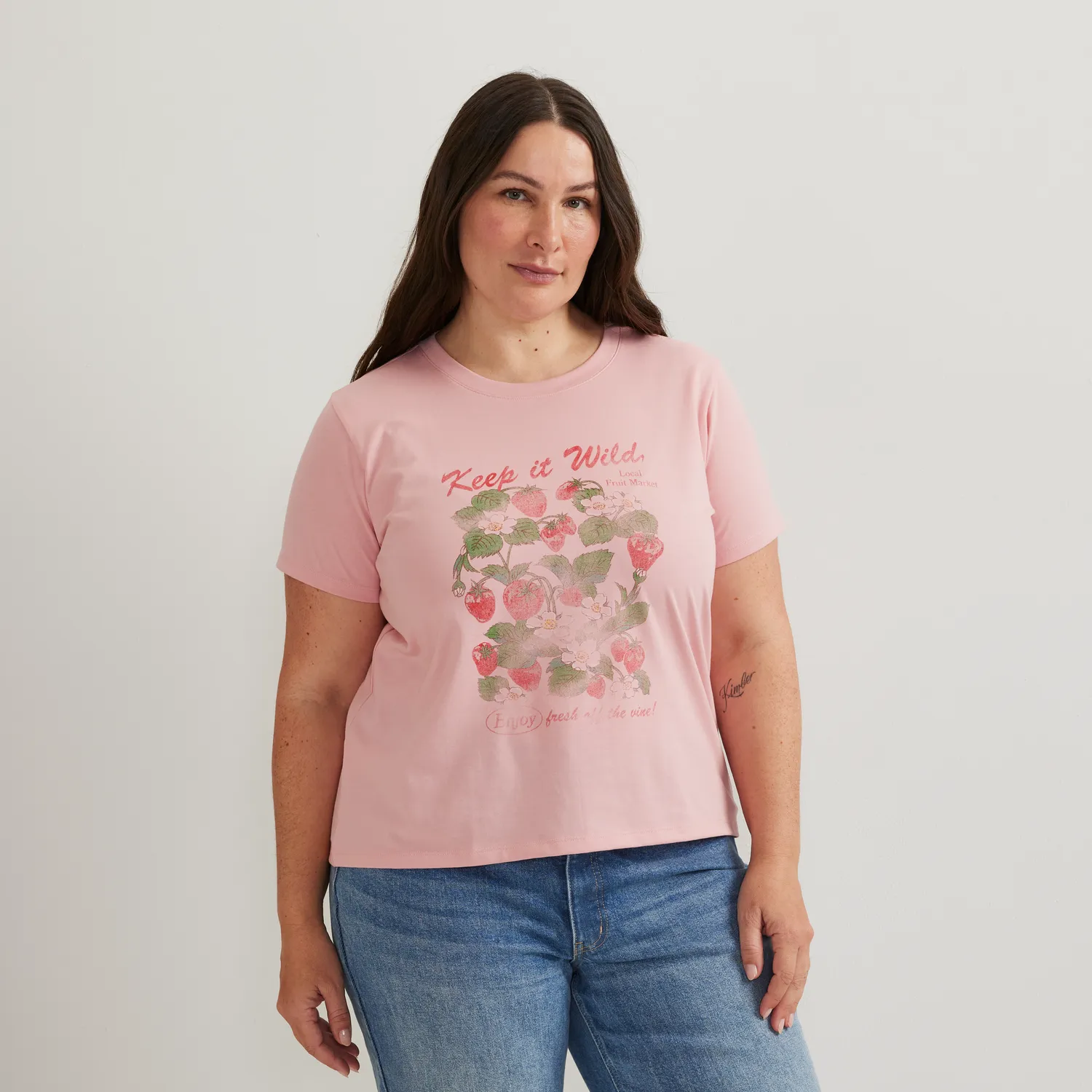 Eddie Bauer Berry tricou dama roz deschis grafic