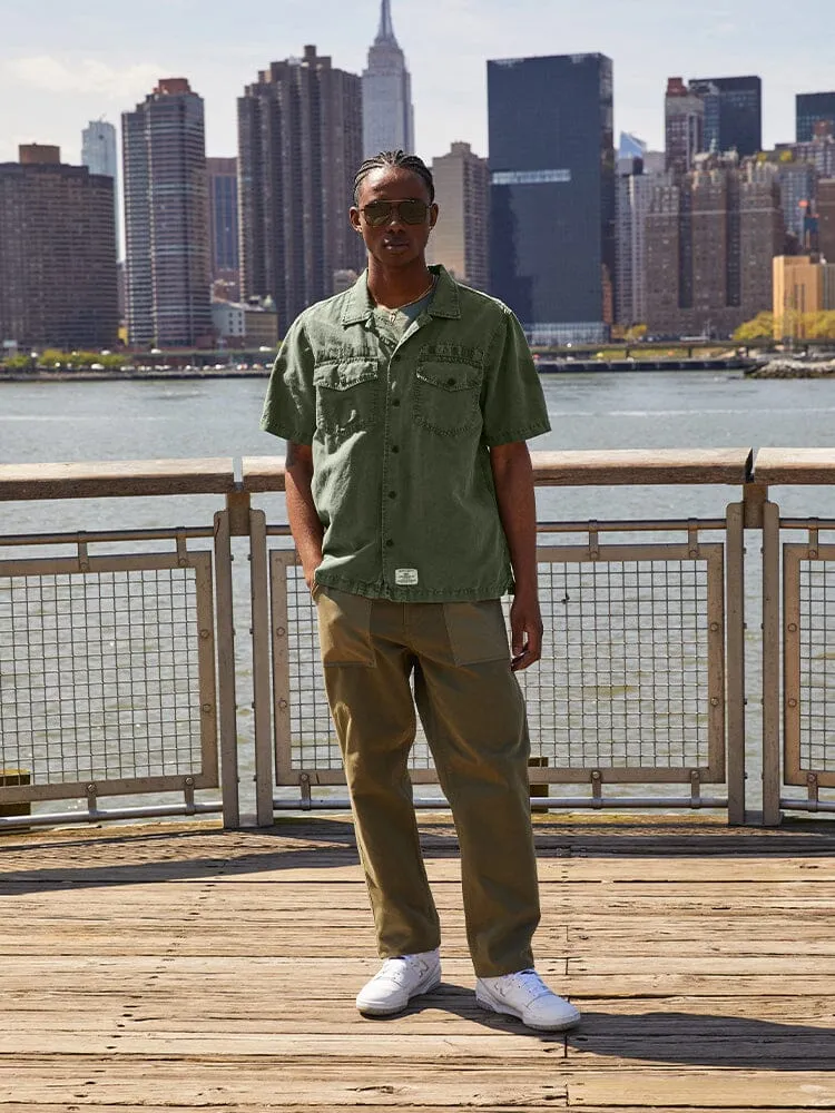 Alpha Industries Washed Fatigue camasa verde OG-107