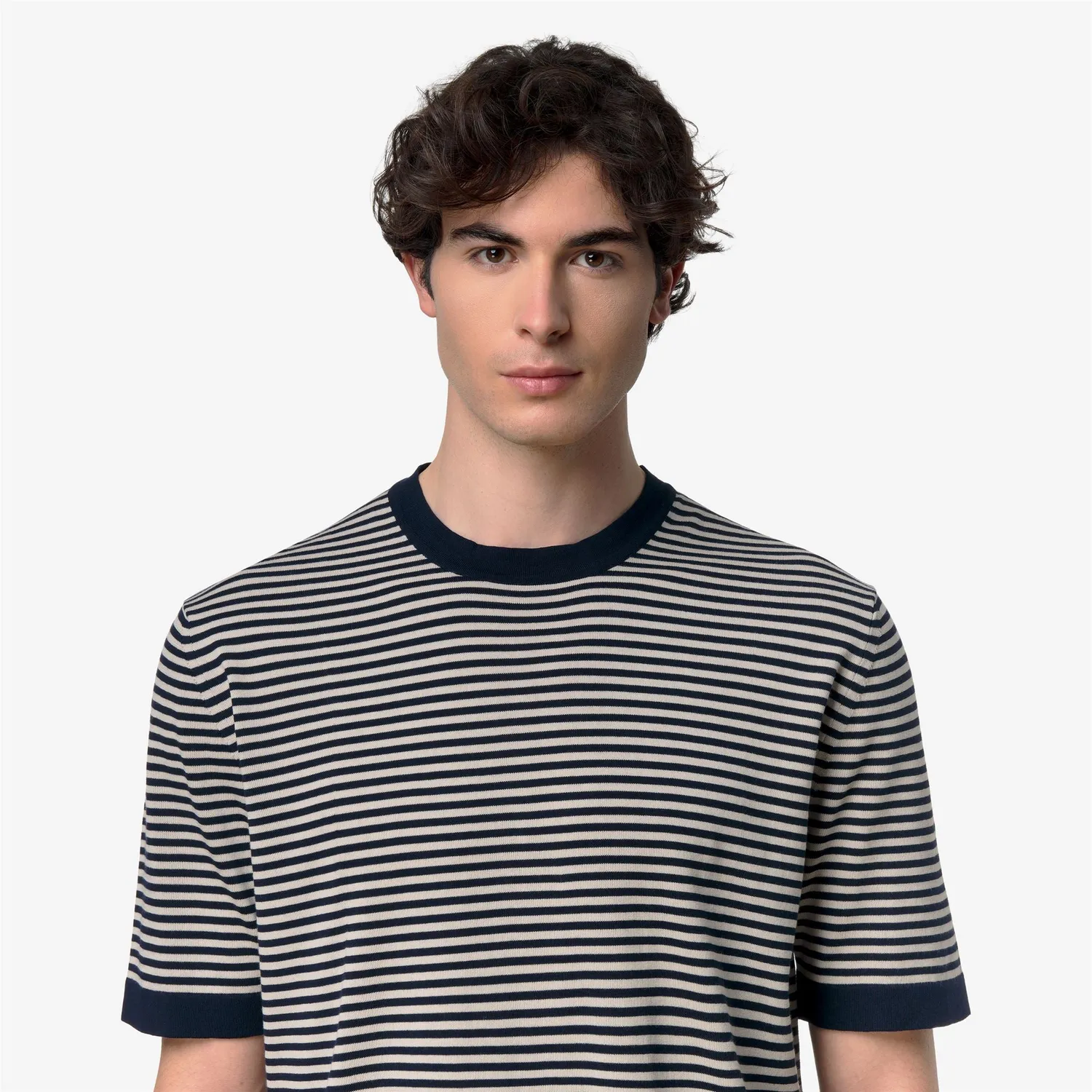 K-Way Combe Stripes pulover barbati Blue Depth bumbac