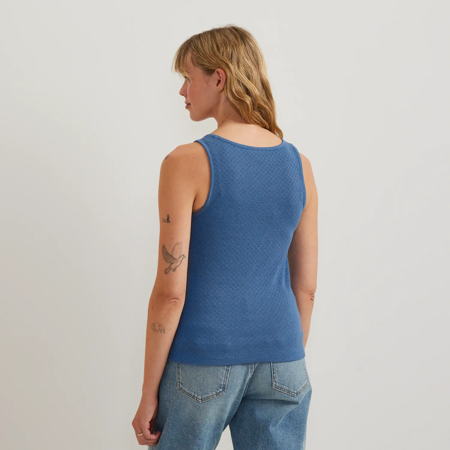 Eddie Bauer Pointelle Dobby Tank maiou damă ivory delicat