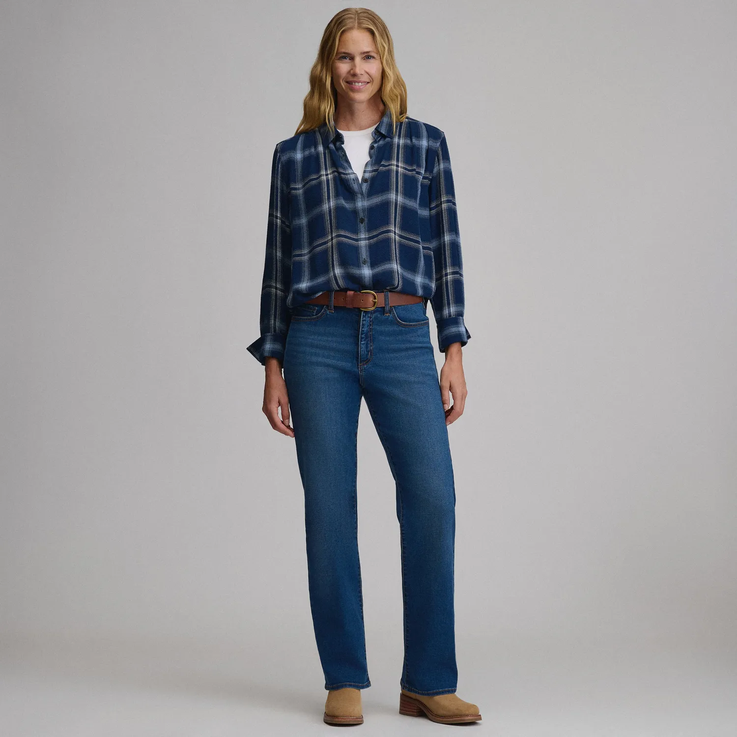 Eddie Bauer Softened Button-Down camasa bleumarin bumbac