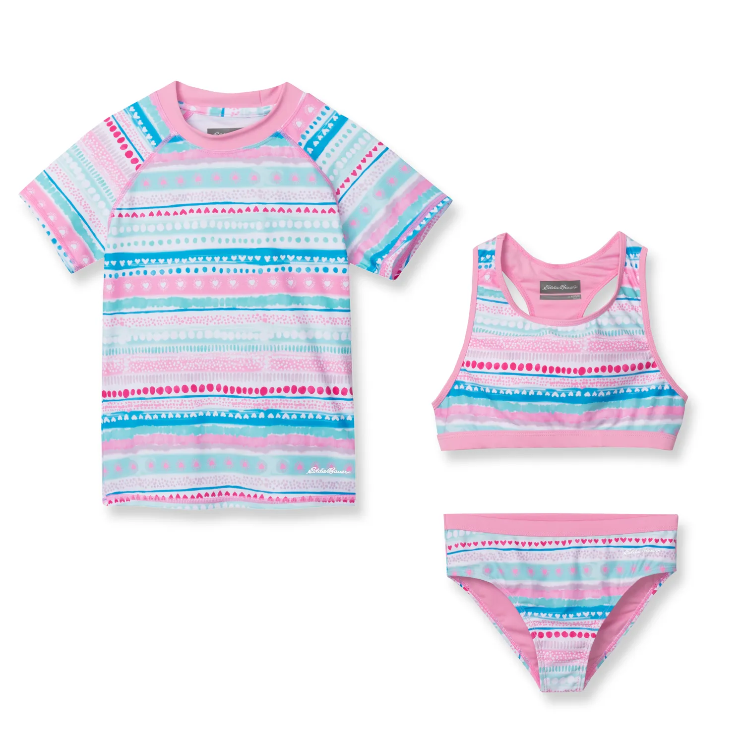 Eddie Bauer Sea Spray Ss costum baie Paradise Blue 3 piese