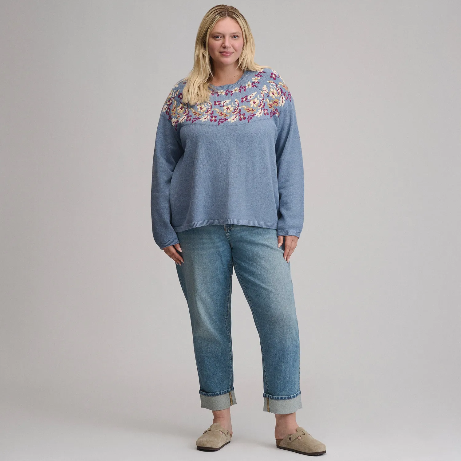 Eddie Bauer Intarsia pulover damă bleumarin