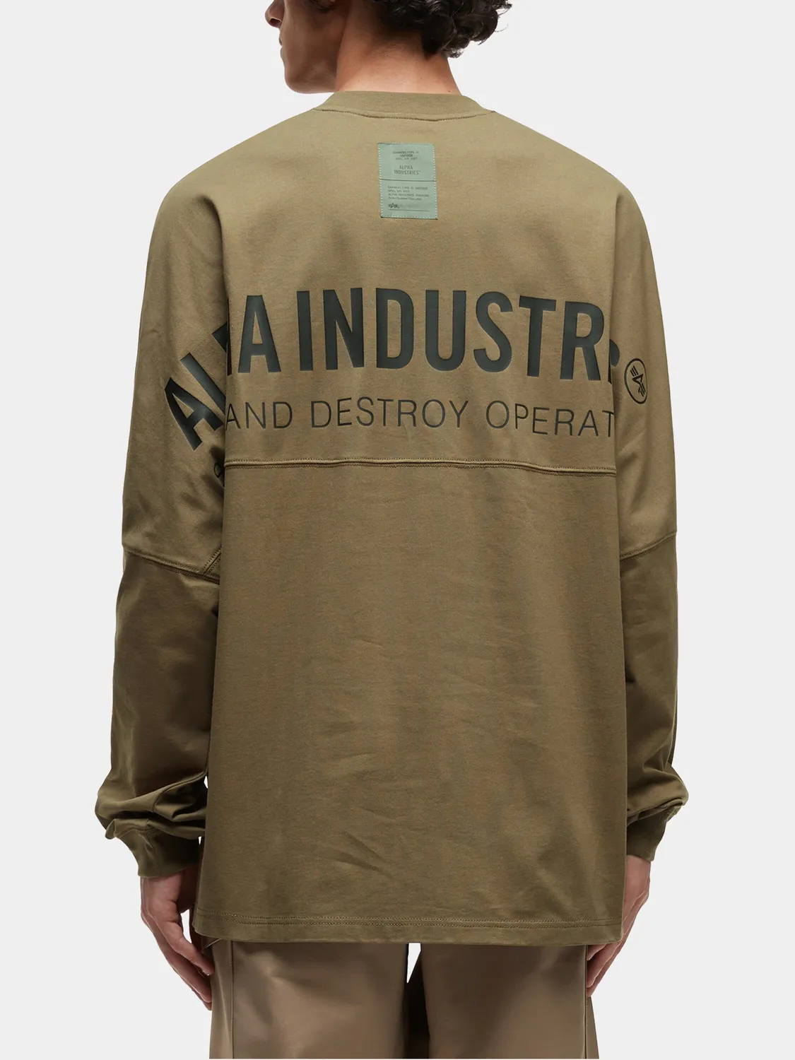 Alpha Industries UNFRM tricou gri mânecă lungă bumbac
