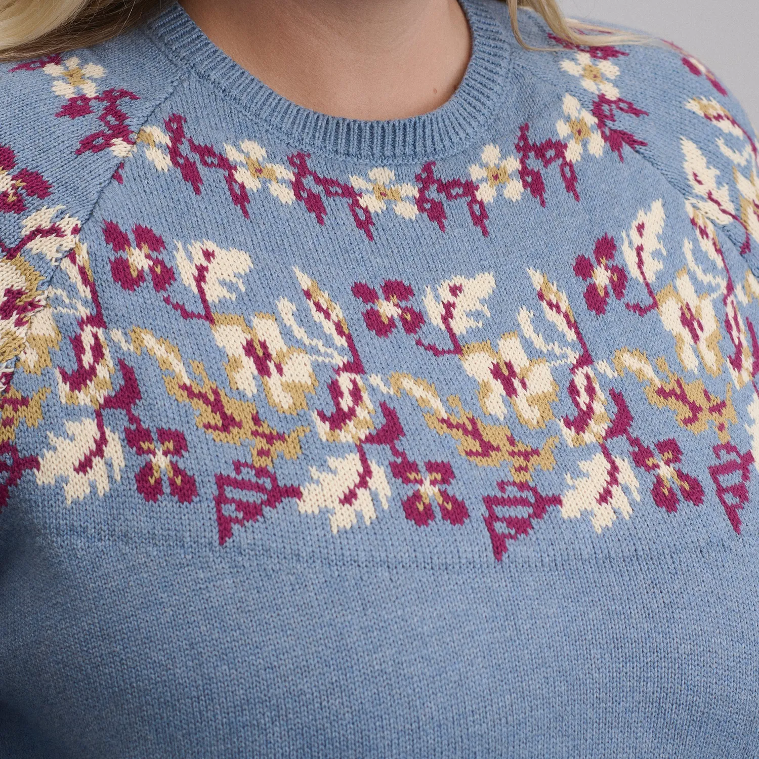 Eddie Bauer Intarsia pulover damă bleumarin