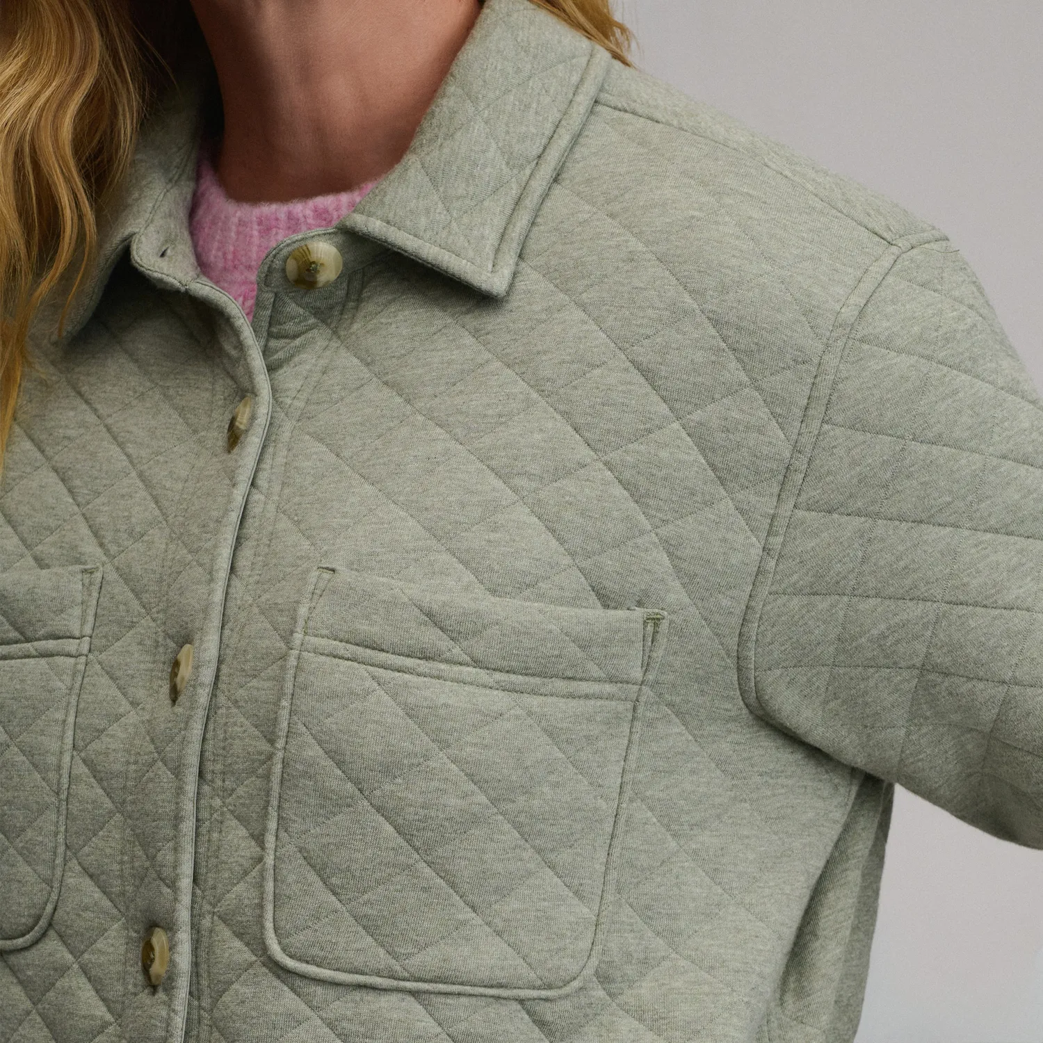 Eddie Bauer Quilted Shirt Jacket geaca Charcoal Heather matlasata