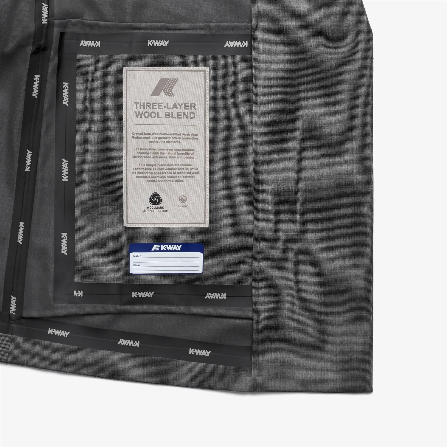 K-Way Jory 3L Wool Grisaille jachetă damă gri elegantă