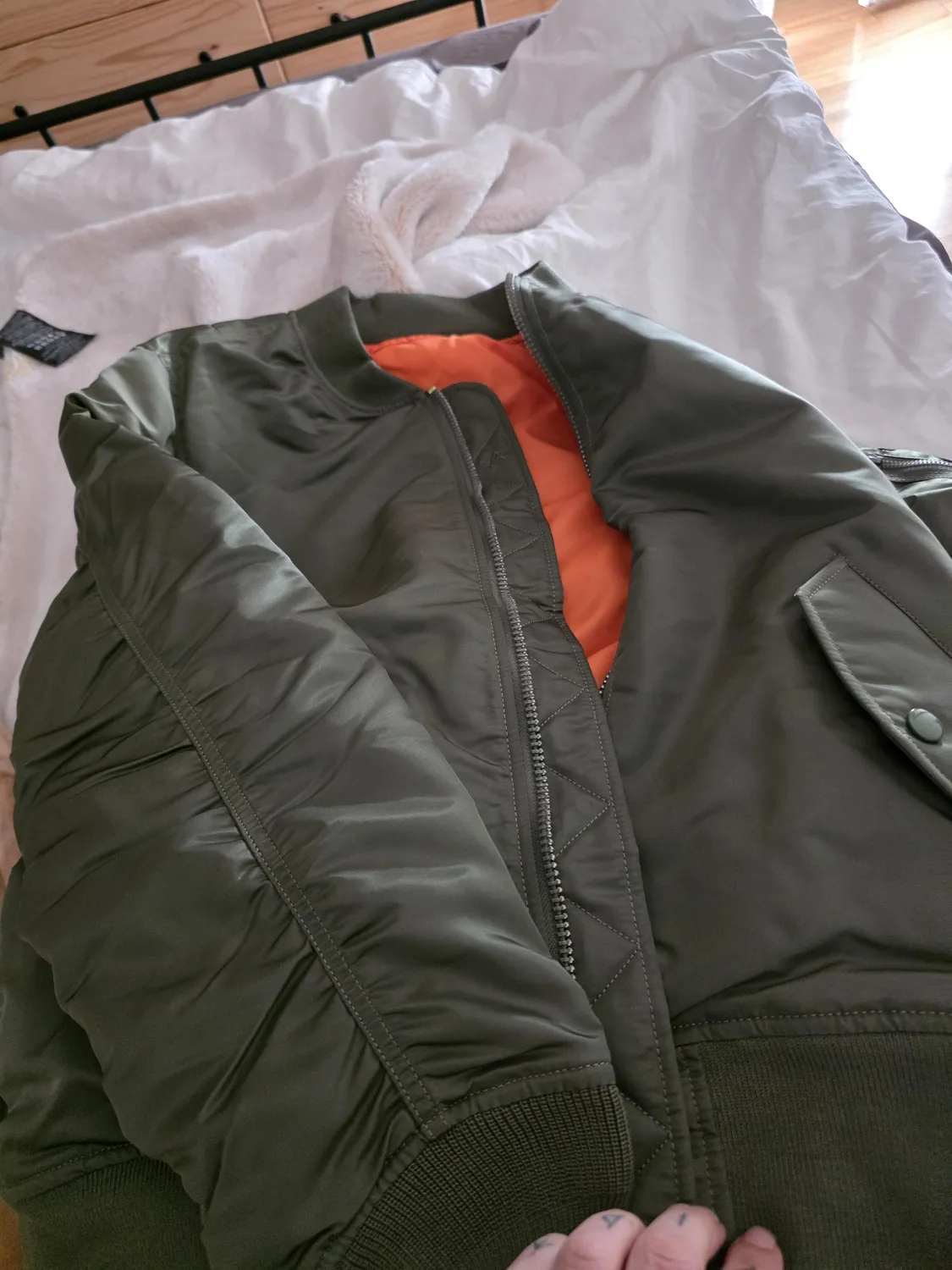 Alpha Industries MA-1 geaca bomber dama neagra reversibila
