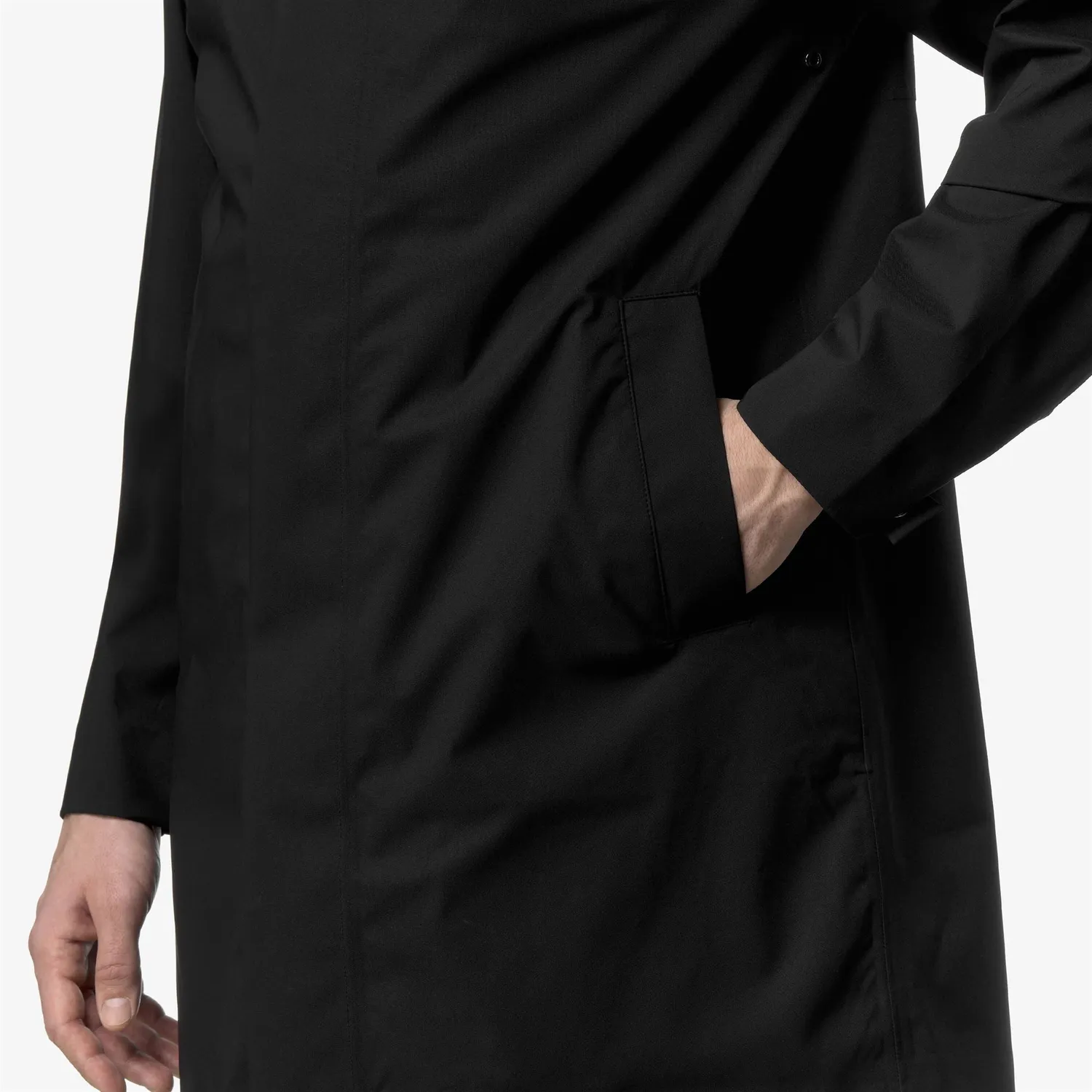 K-Way Tommy Stretch 2L palton barbati negru 3/4 impermeabil
